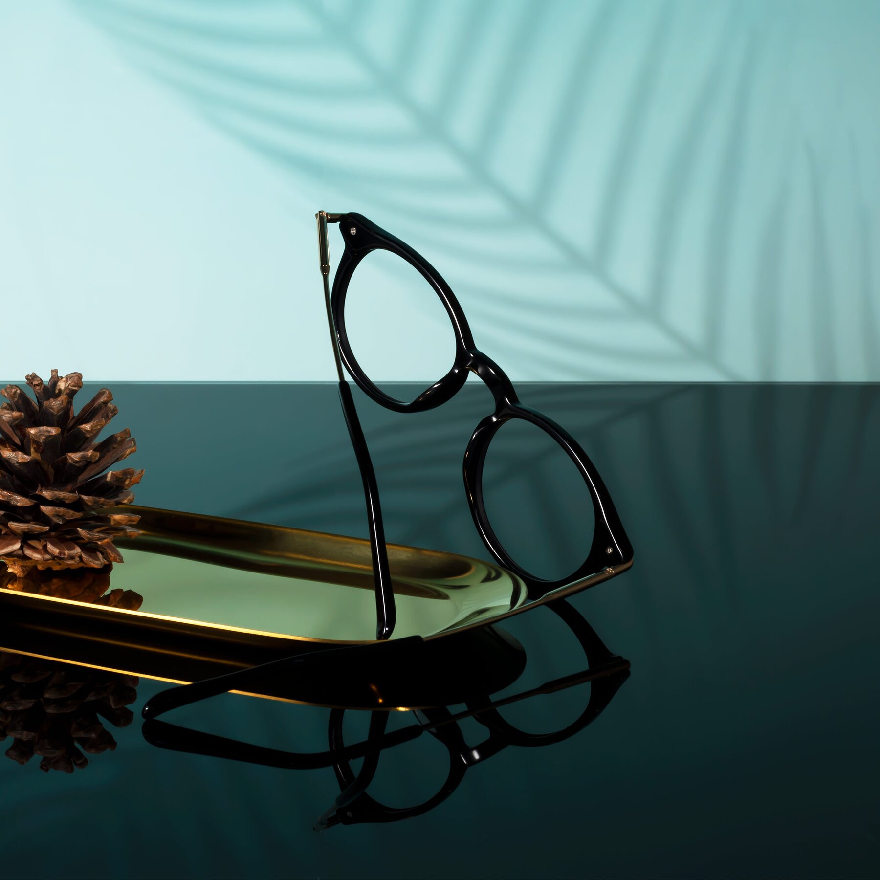 Lifestyle photography #2 of Gupta in Black with Clear Reading Eyeglass Lenses
