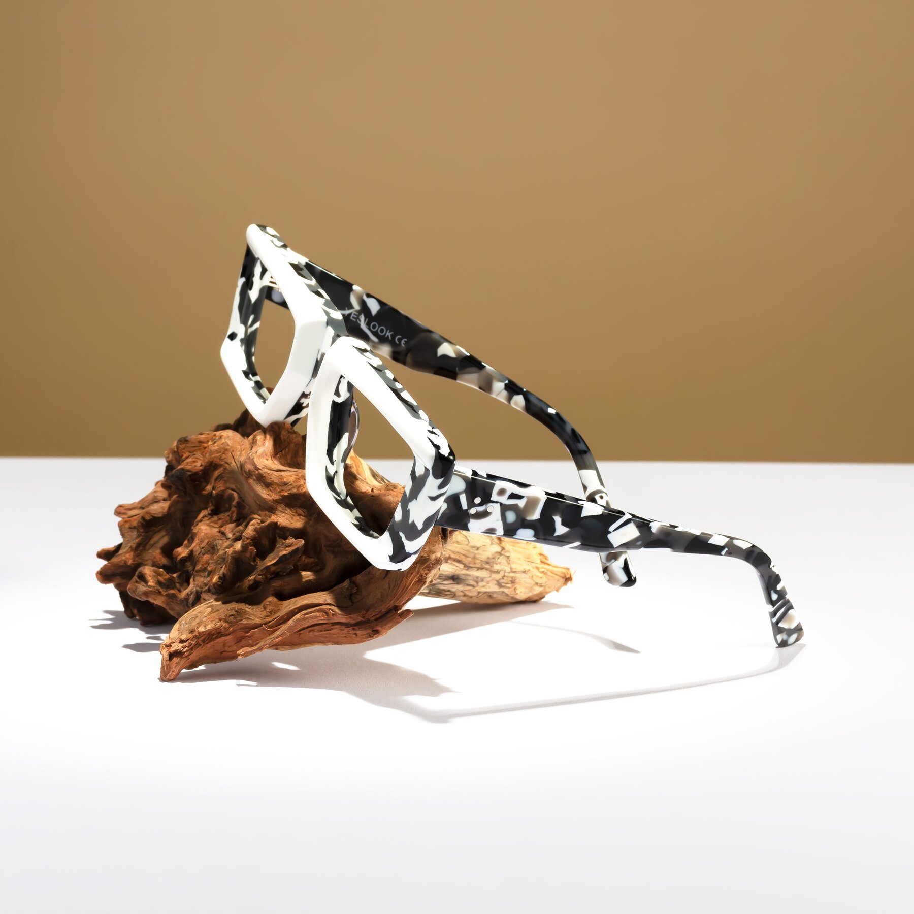 Lifestyle photography #1 of Hasan in White-Black Tortoise with Clear Blue Light Blocking Lenses