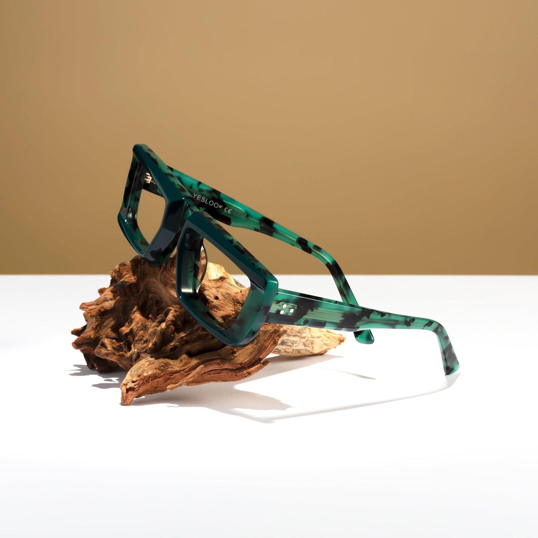 Lifestyle photography #1 of Hasan in Forest Green-Green Tortoise with Clear Reading Eyeglass Lenses
