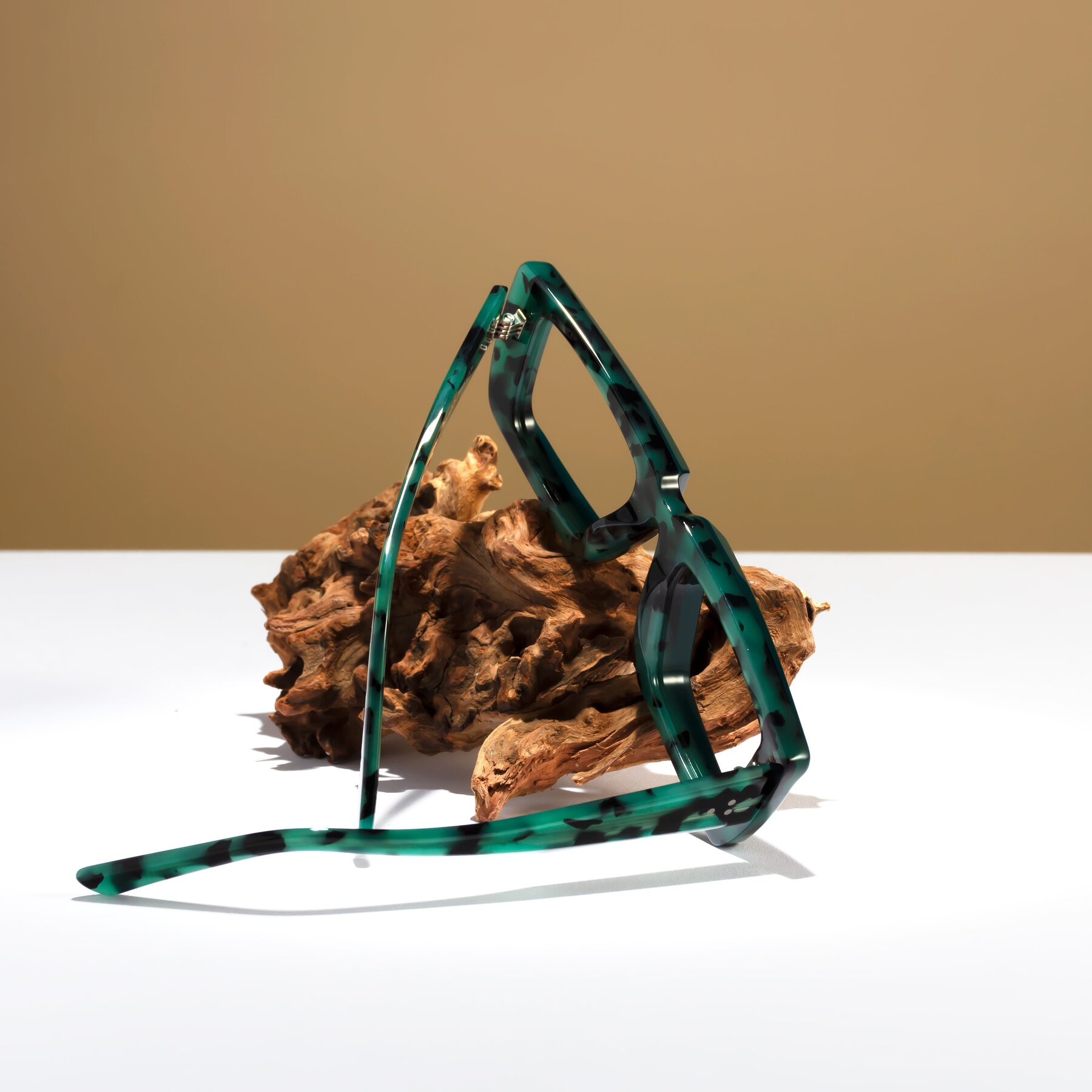Lifestyle photography #2 of Hasan in Forest Green-Green Tortoise with Clear Reading Eyeglass Lenses