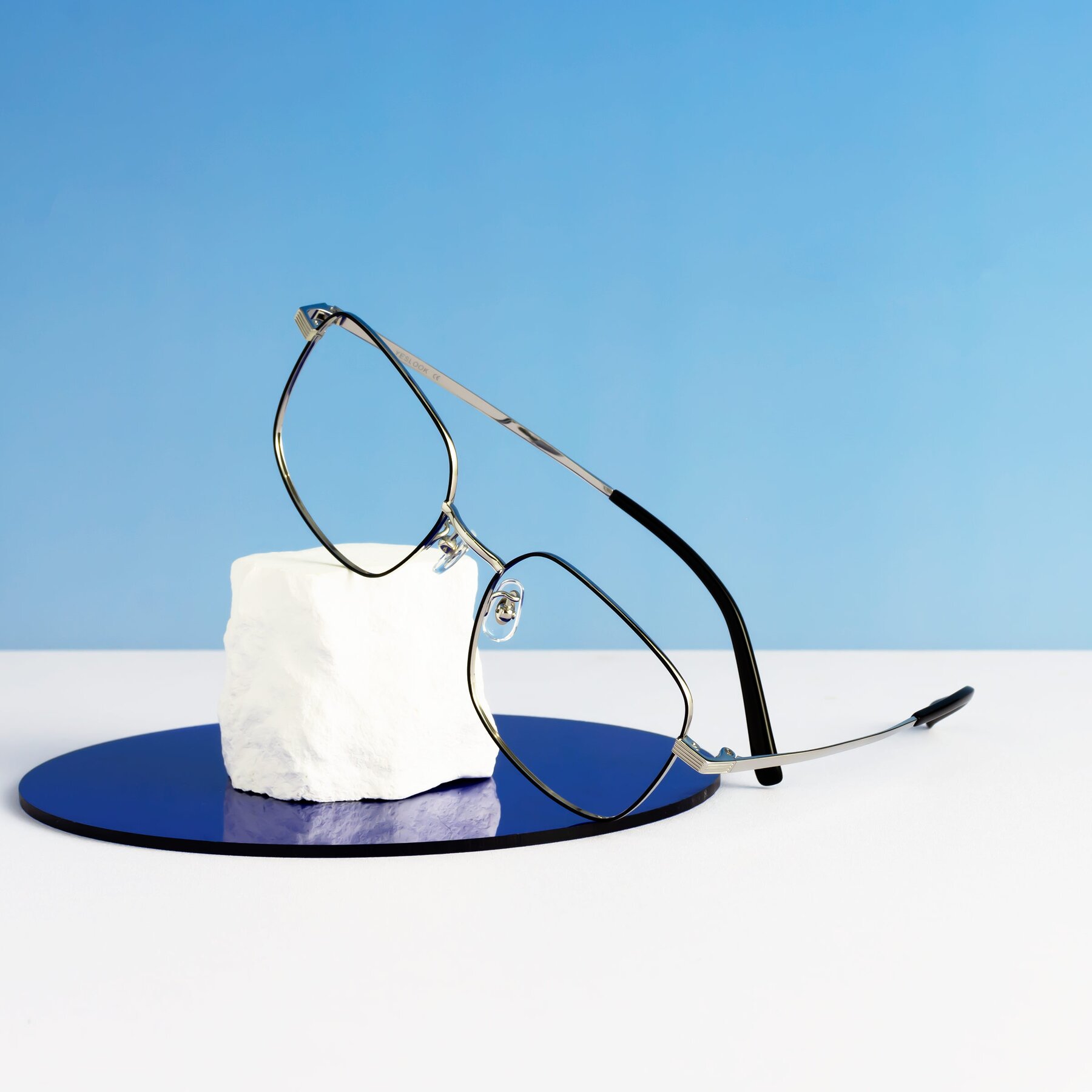 Lifestyle photography #1 of Newman in Black-Silver with Clear Eyeglass Lenses