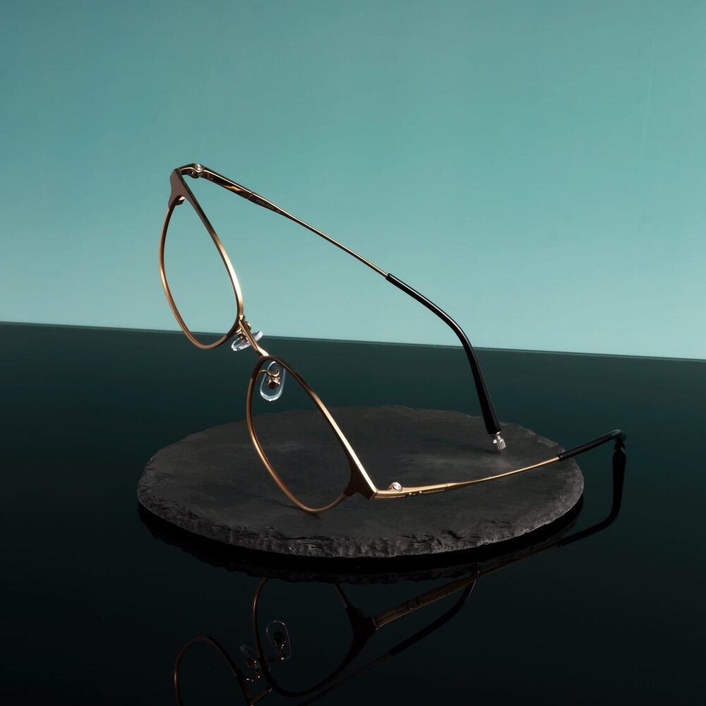 Coffee Gunmetal-Bronze Classic Browline Titanium Eyeglasses