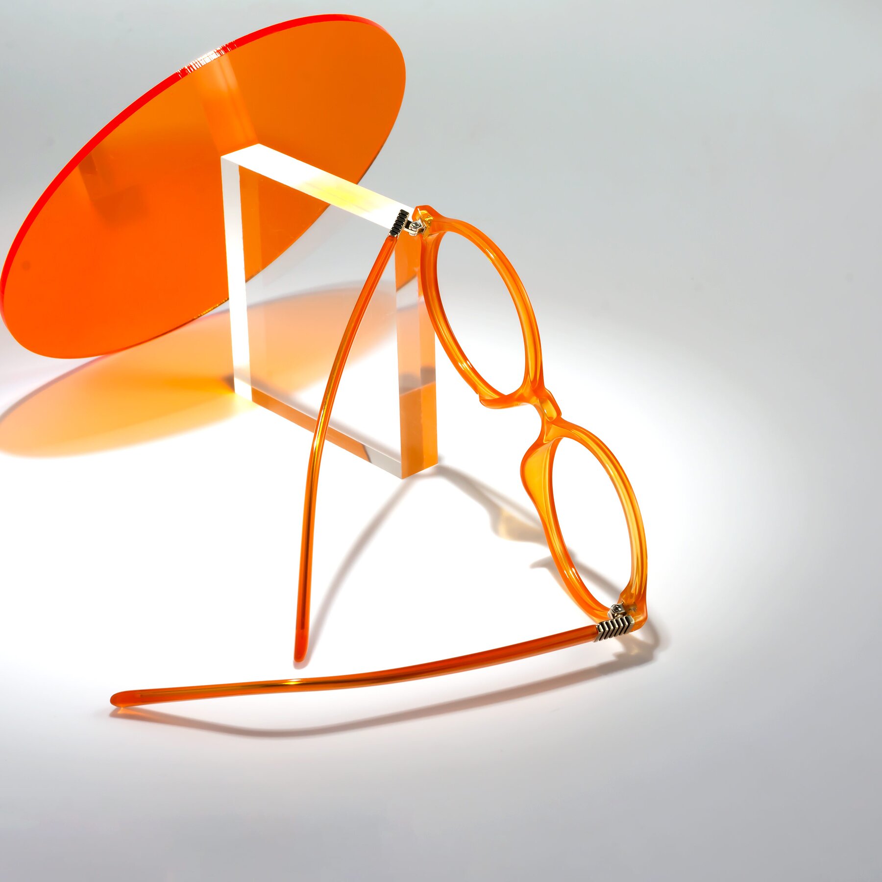 Lifestyle photography #2 of Ubell in Orange with Clear Reading Eyeglass Lenses