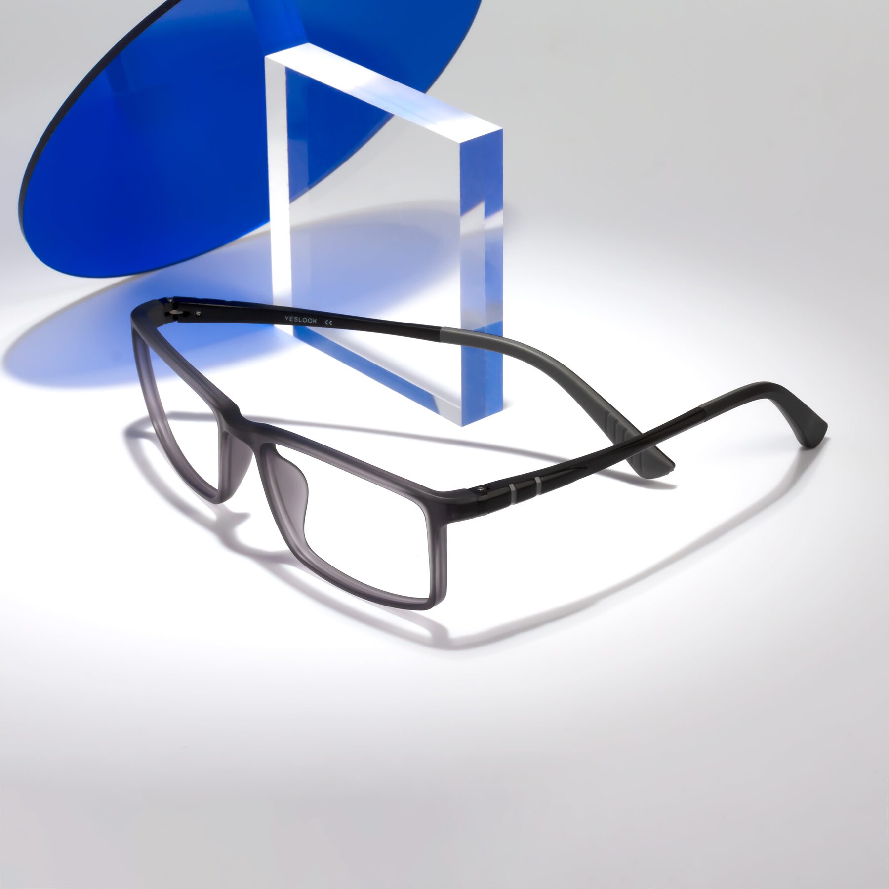 Lifestyle photography #1 of Kordii in Matte Gray with Clear Reading Eyeglass Lenses