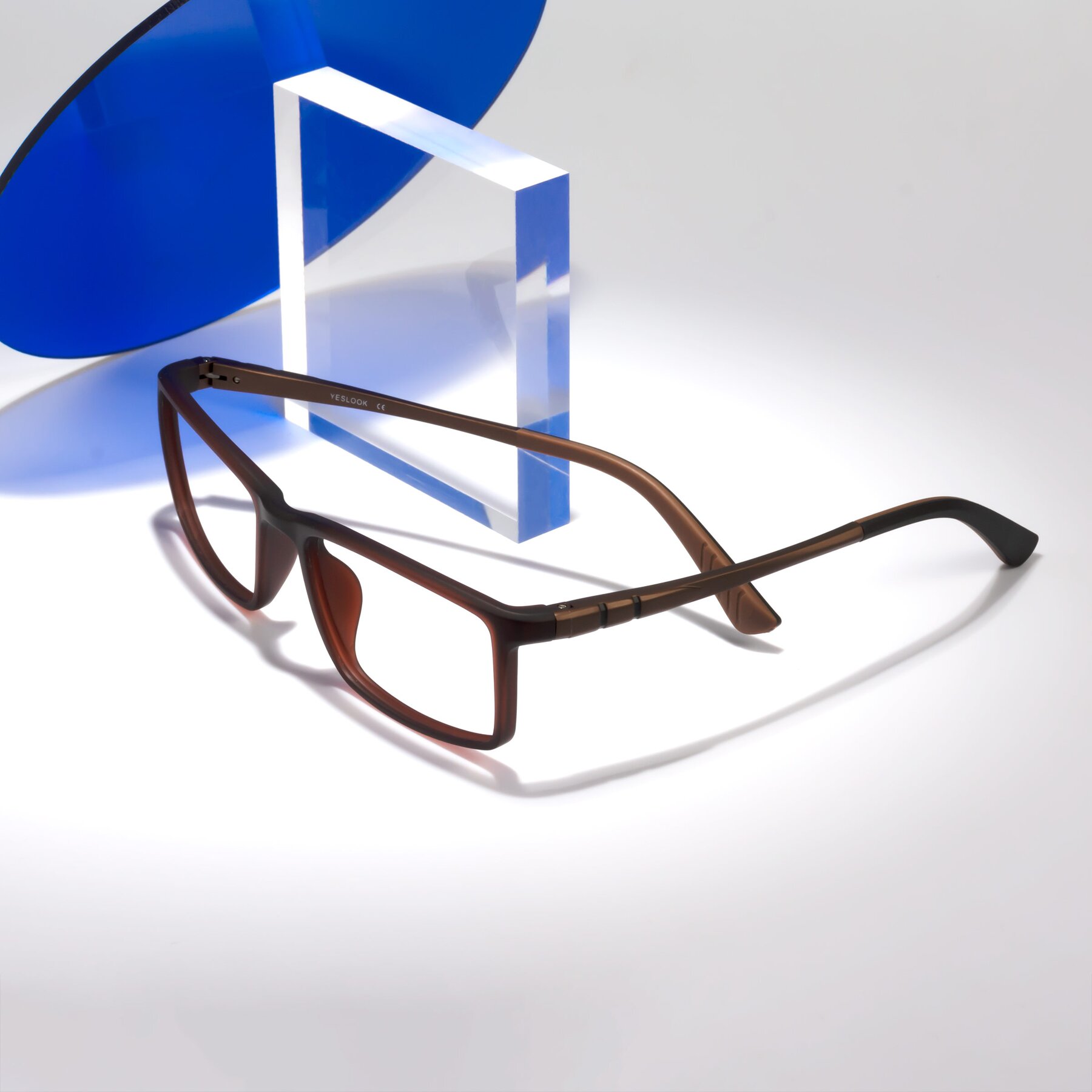 Lifestyle photography #1 of Kordii in Matte Brown with Clear Eyeglass Lenses