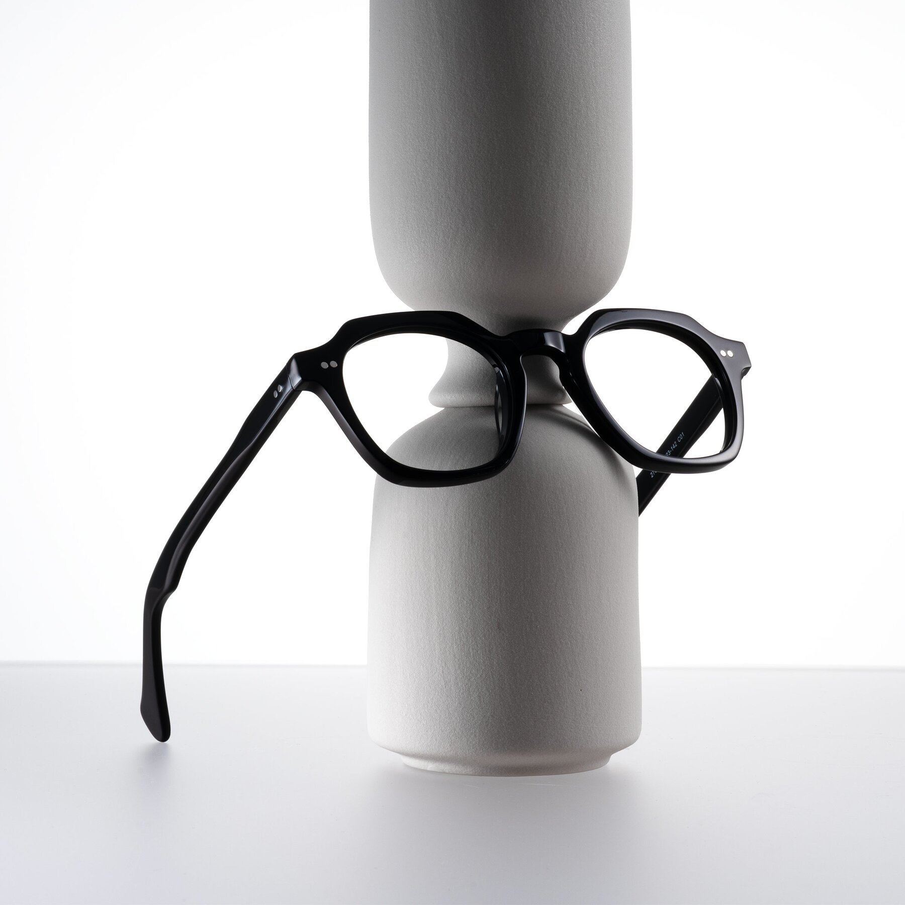 Lifestyle photography #1 of Beckett in Black with Clear Blue Light Blocking Lenses