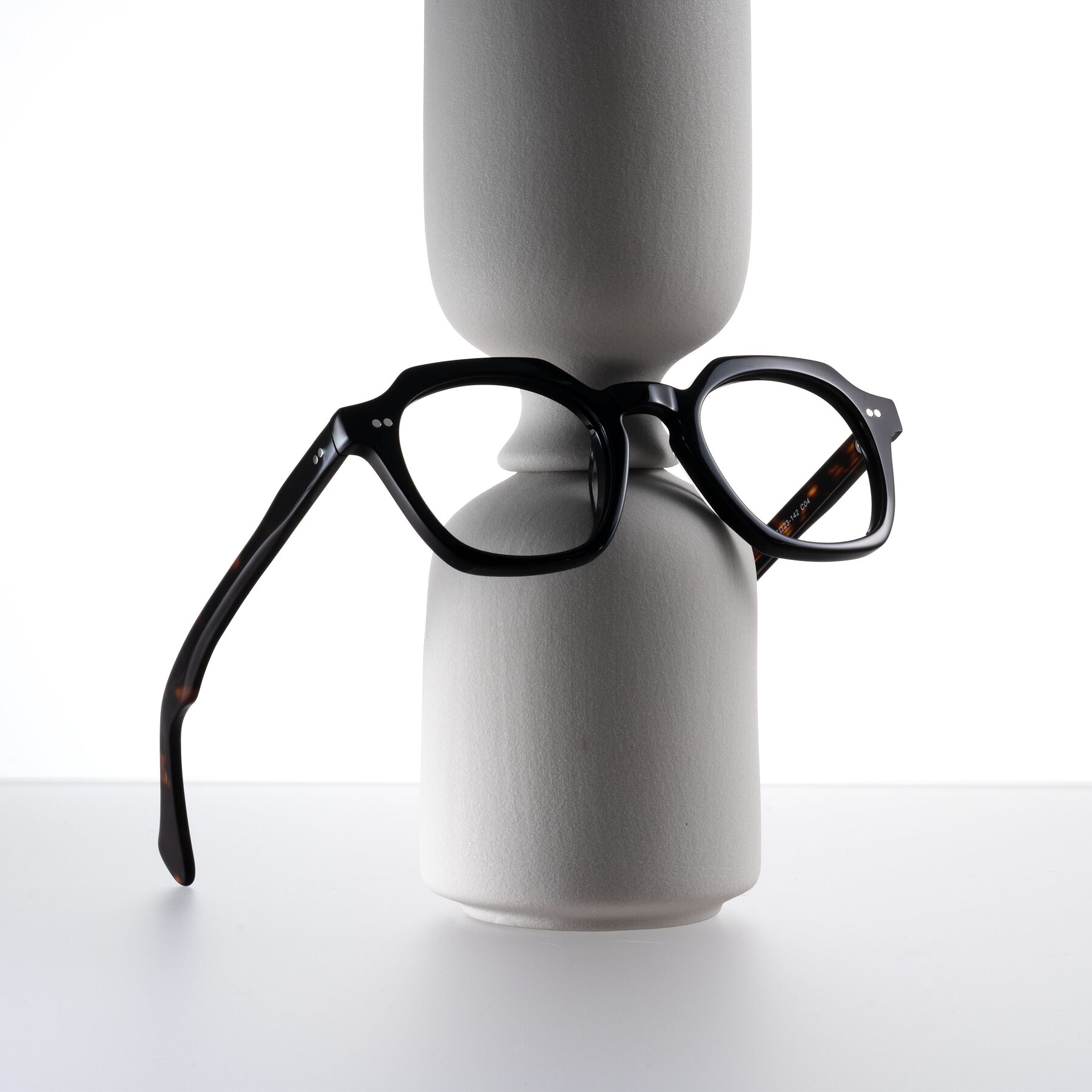Lifestyle photography #1 of Beckett in Black/Tortoise with Clear Blue Light Blocking Lenses