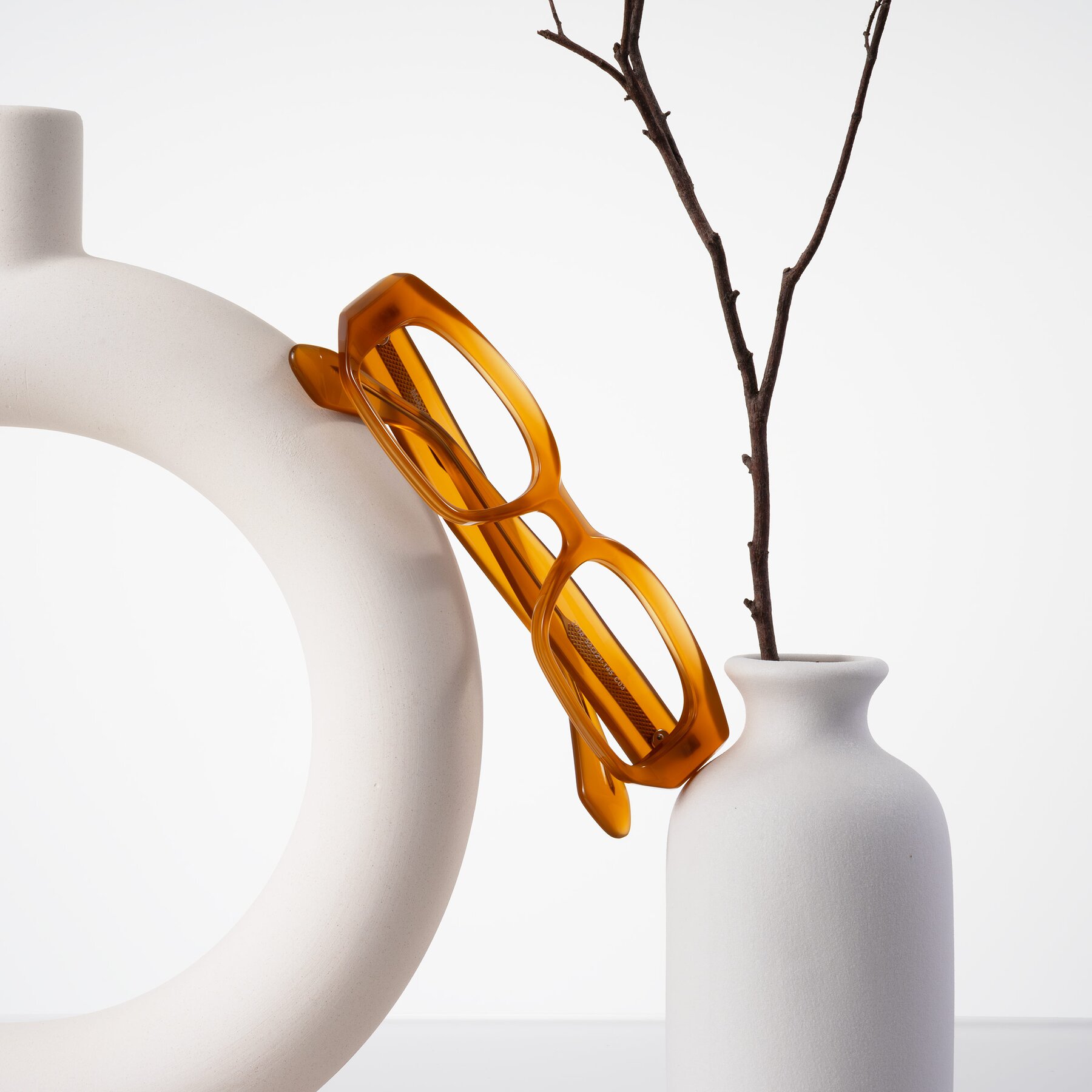 Lifestyle photography #1 of Mukulu in Honey with Clear Reading Eyeglass Lenses