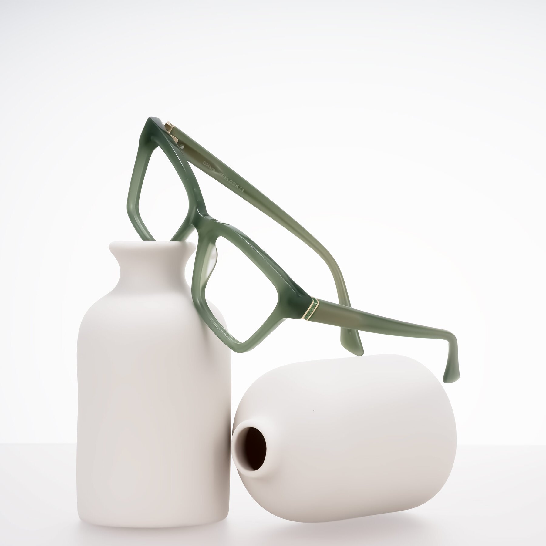 Lifestyle photography #2 of OHare in Sage Green with Clear Eyeglass Lenses