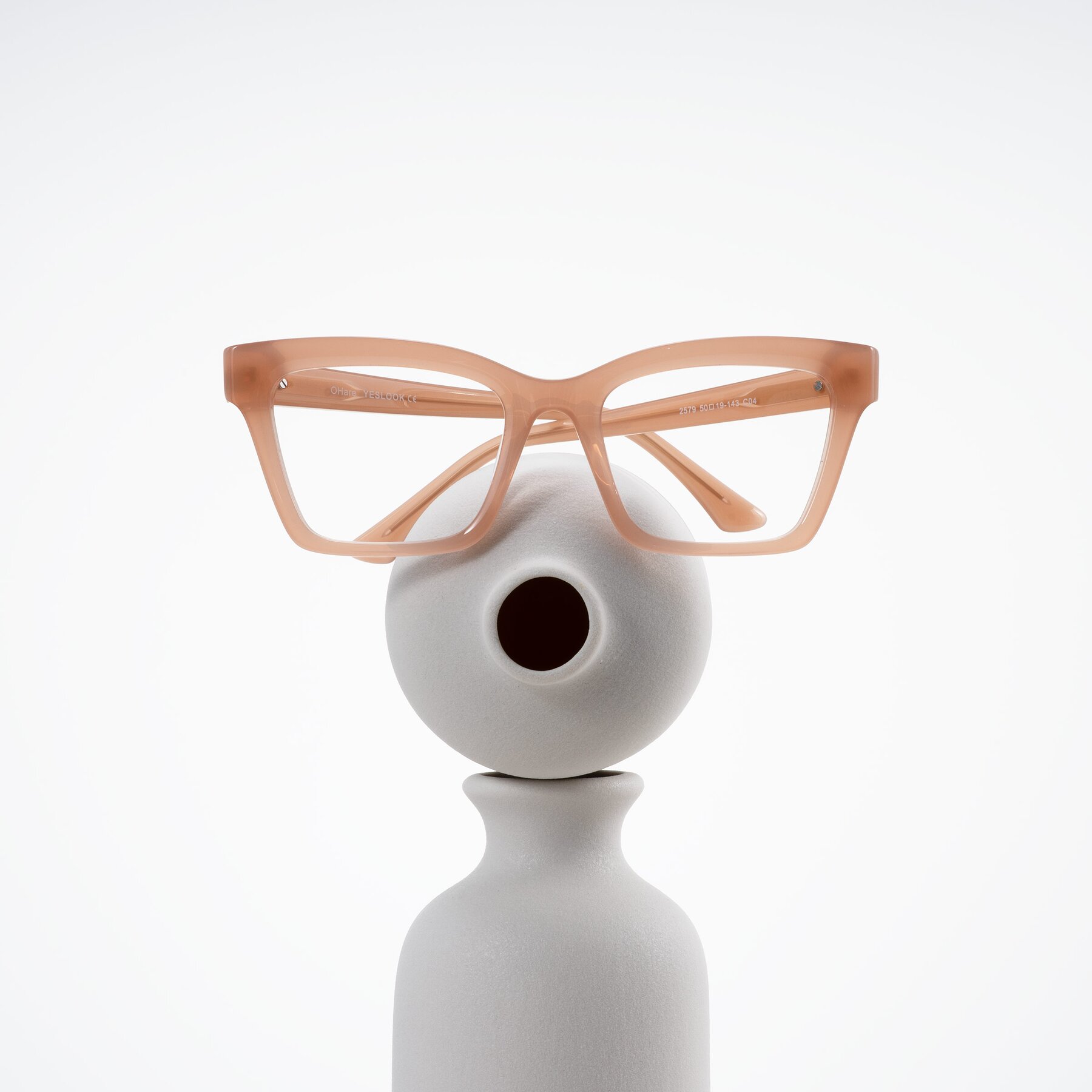 Lifestyle photography #1 of OHare in Peach with Clear Eyeglass Lenses