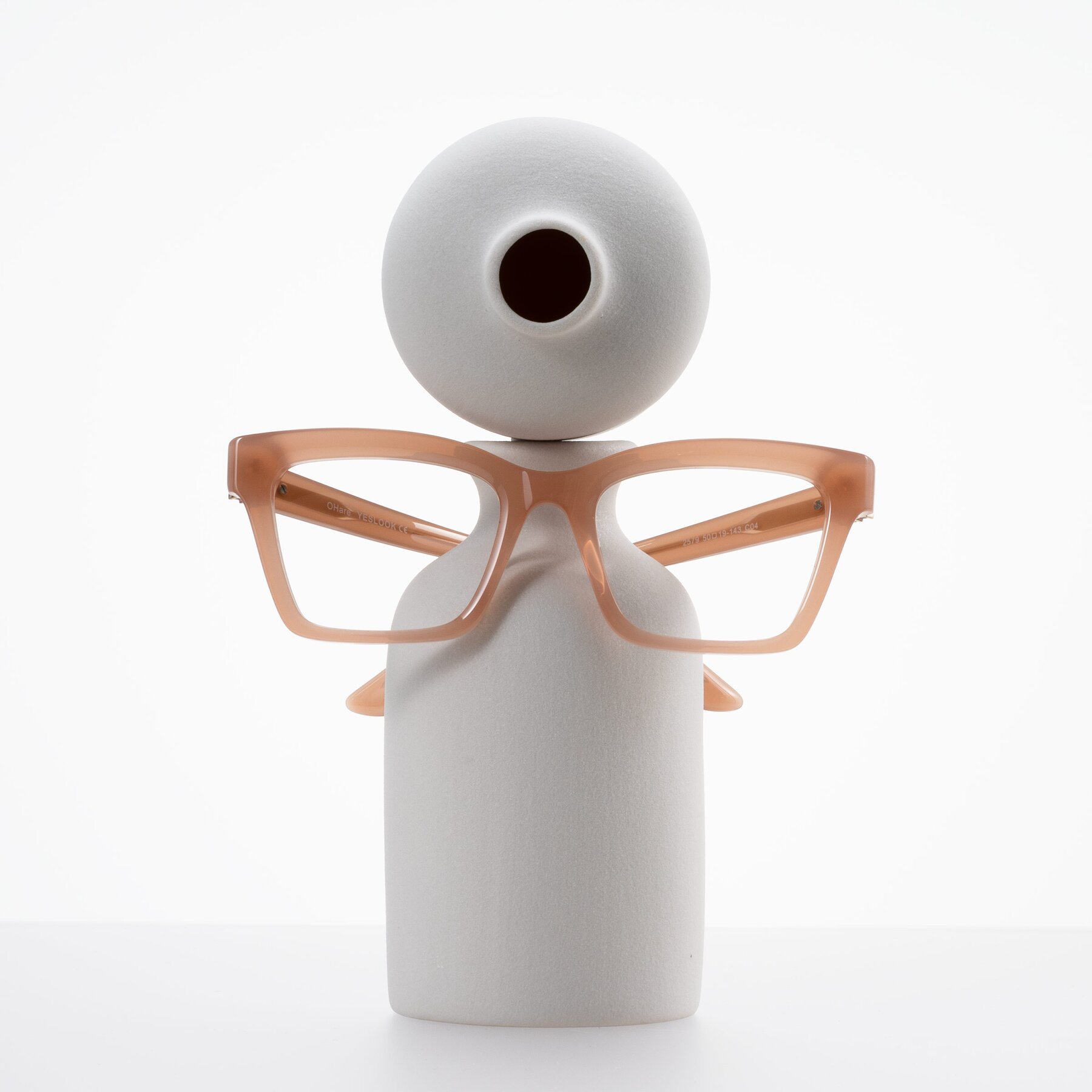 Lifestyle photography #2 of OHare in Peach with Clear Eyeglass Lenses