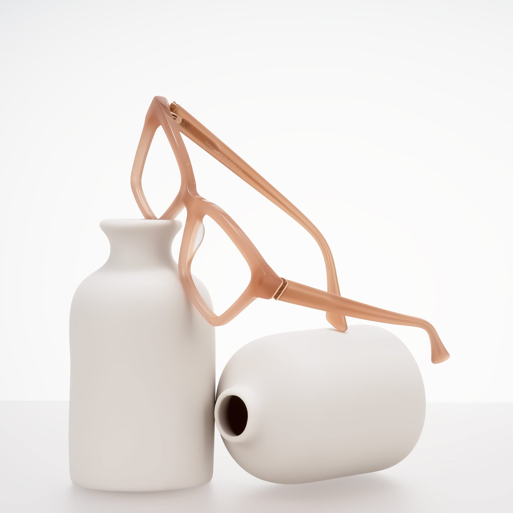 Lifestyle photography #2 of OHare in Peach with Clear Eyeglass Lenses
