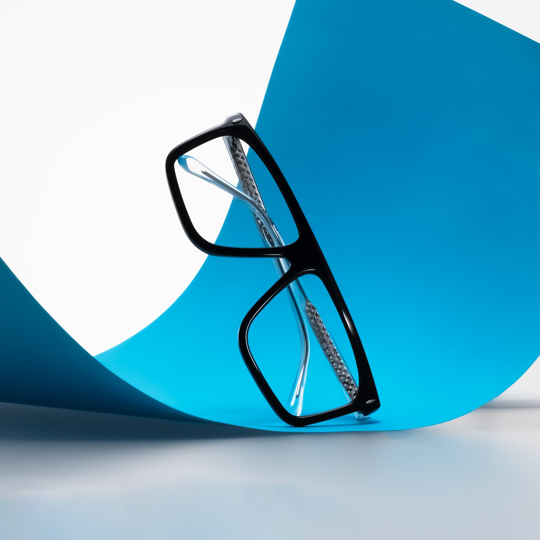 Lifestyle photography #1 of Vazquez in Black/Silver with Clear Blue Light Blocking Lenses