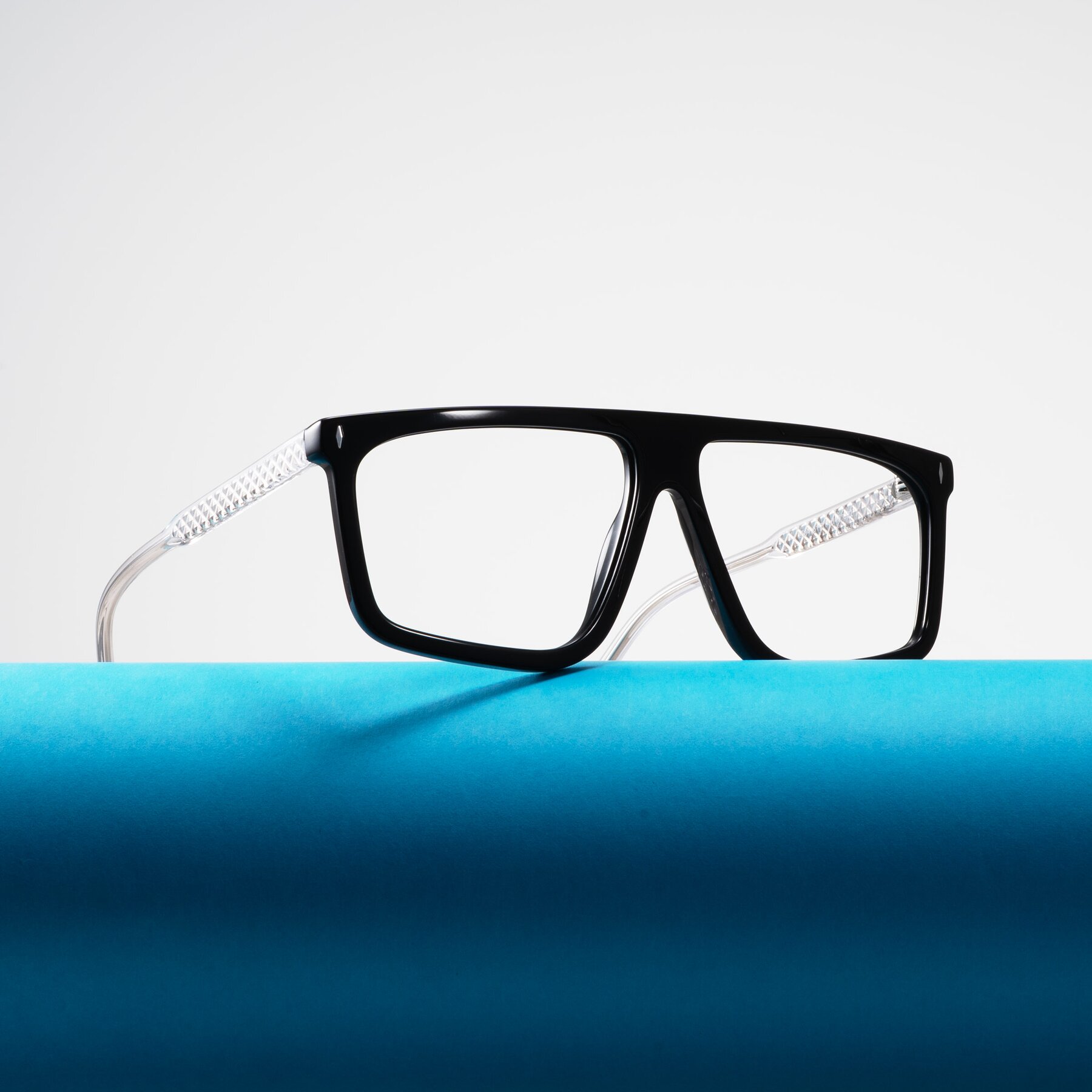Lifestyle photography #2 of Vazquez in Black/Silver with Clear Blue Light Blocking Lenses