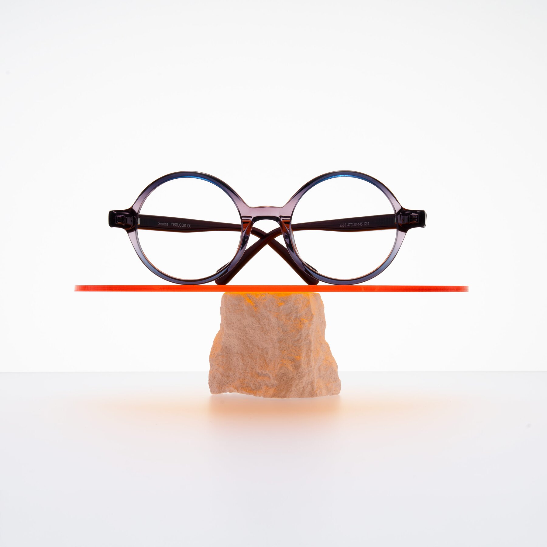 Lifestyle photography #1 of Serene in Faded Purple with Clear Eyeglass Lenses
