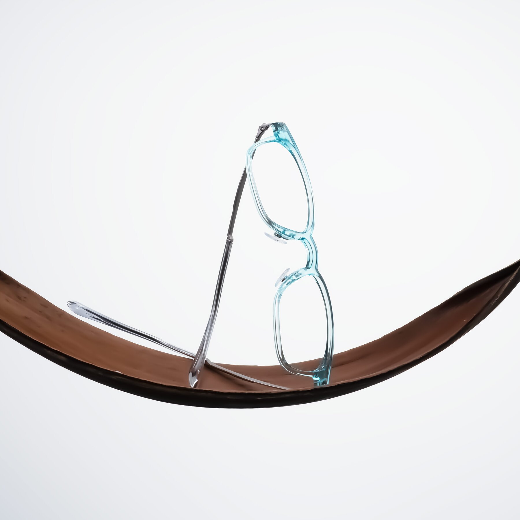 Lifestyle photography #1 of Tiwari in Clear Blue/Silver with Clear Eyeglass Lenses