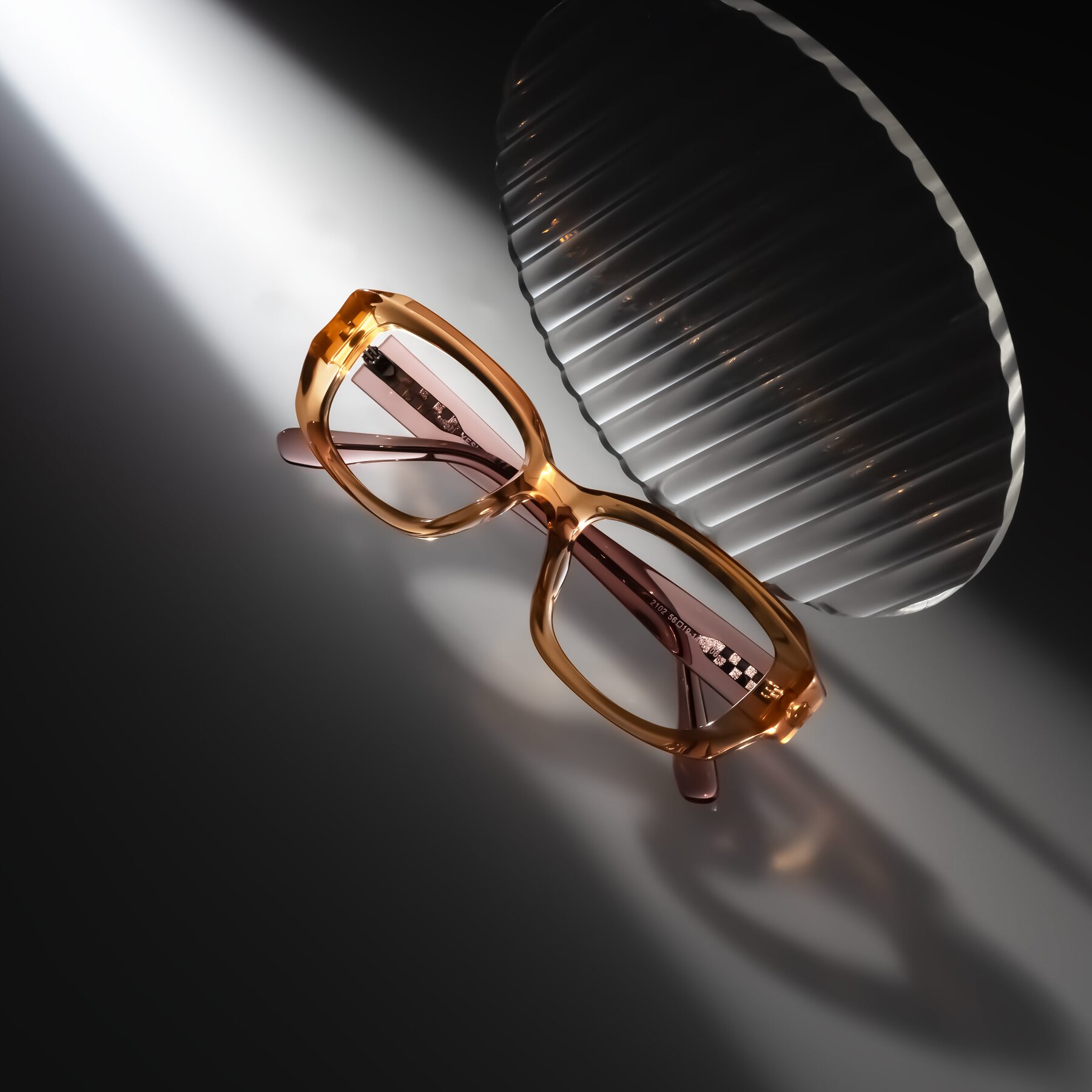 Lifestyle photography #2 of Cullari in Champagne/Light Purple with Clear Blue Light Blocking Lenses