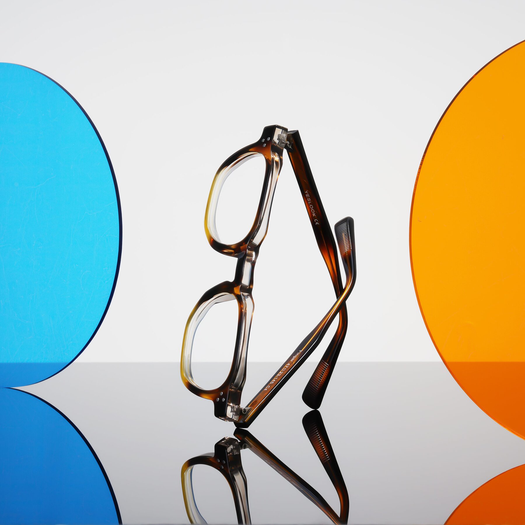 Lifestyle photography #2 of Fingar in Brown Tortoise with Clear Blue Light Blocking Lenses