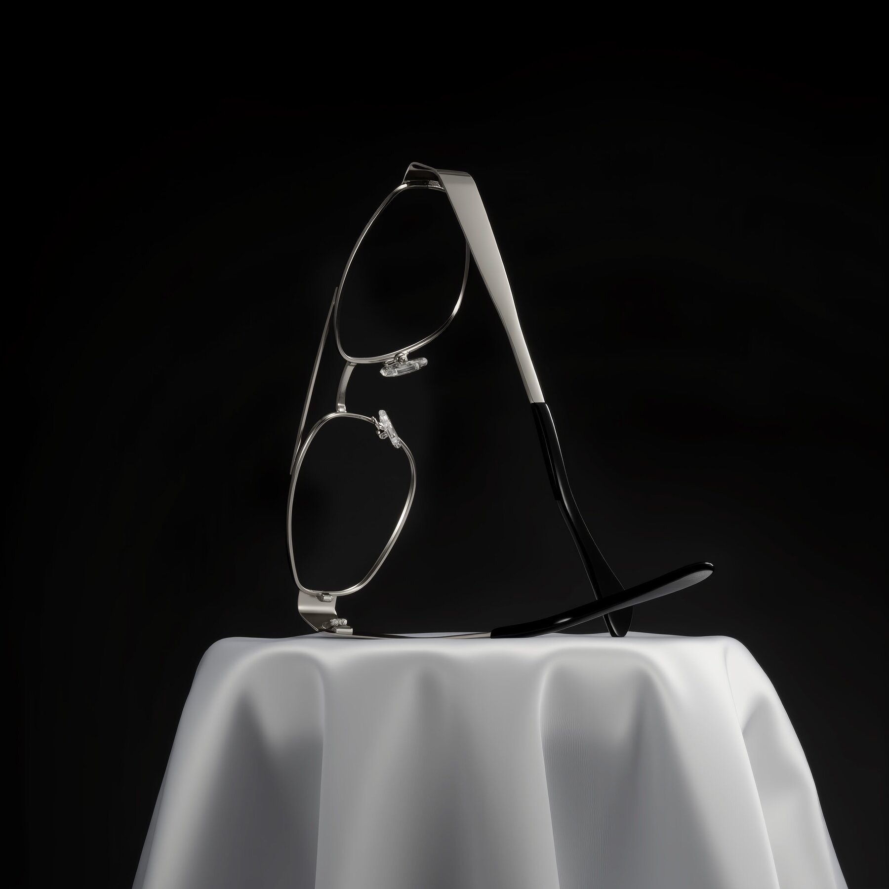 Lifestyle photography #2 of Runoz in Silver with Clear Eyeglass Lenses