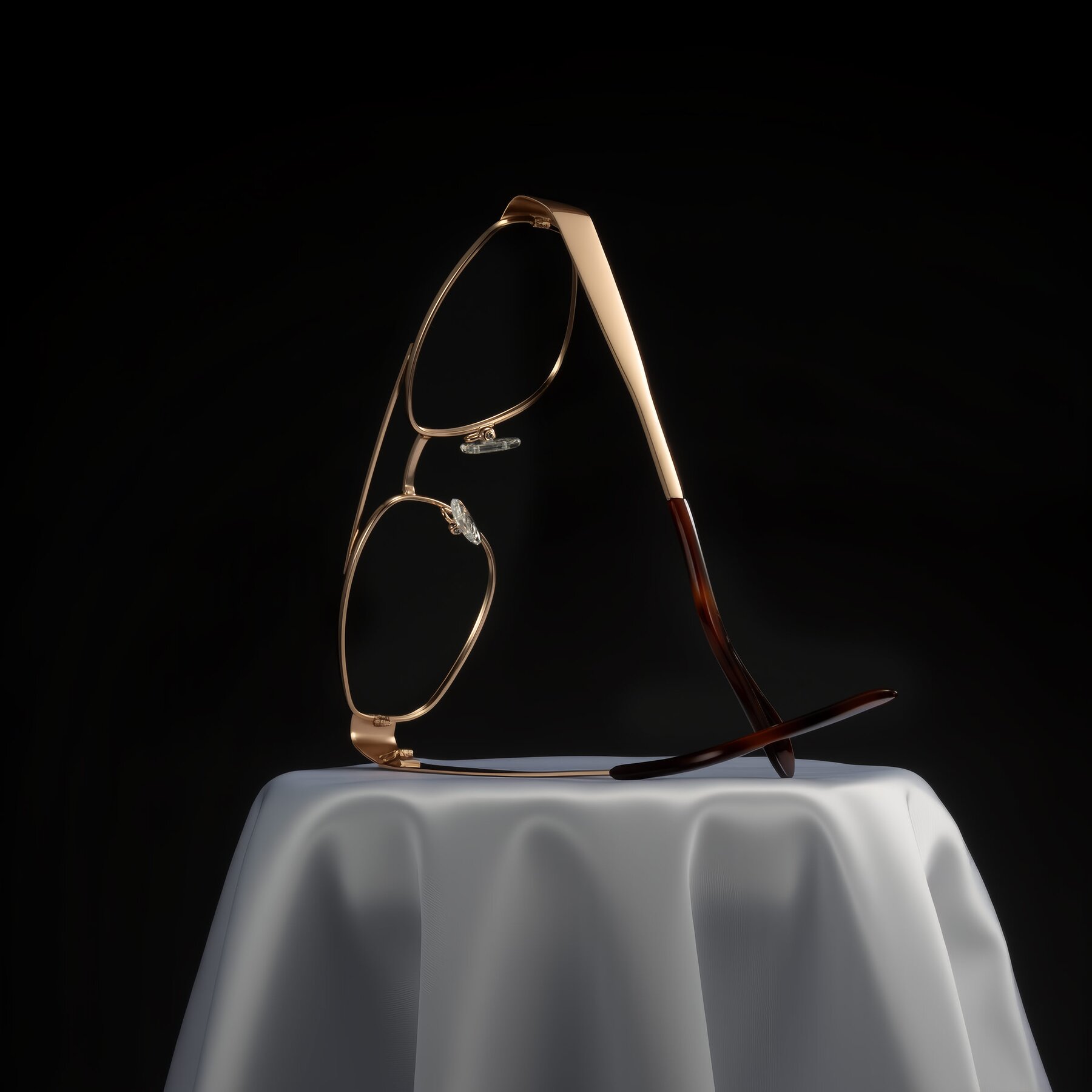 Lifestyle photography #2 of Runoz in Gold with Clear Eyeglass Lenses