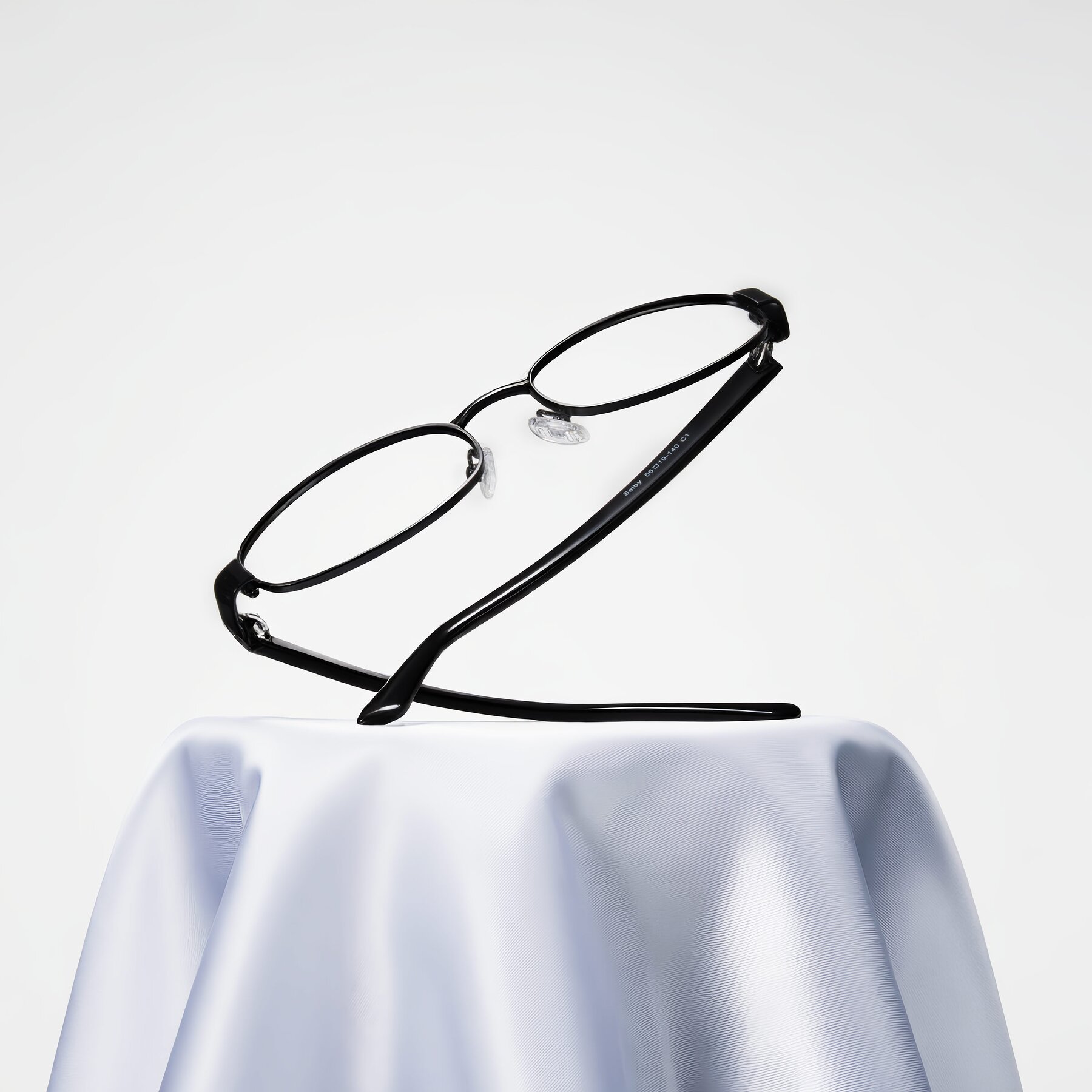 Lifestyle photography #1 of Selby in Black with Clear Blue Light Blocking Lenses