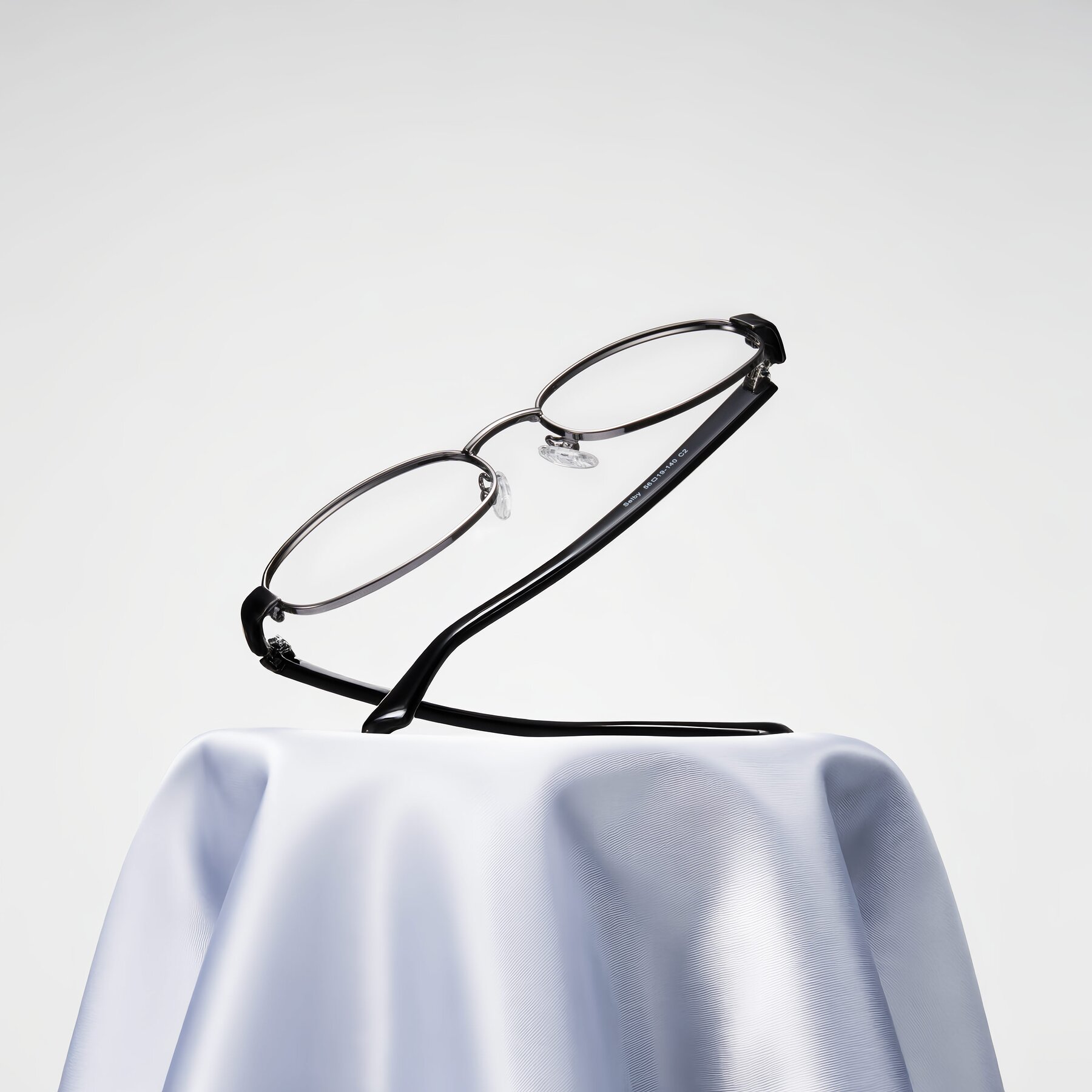 Lifestyle photography #2 of Selby in Gunmetal with Clear Eyeglass Lenses