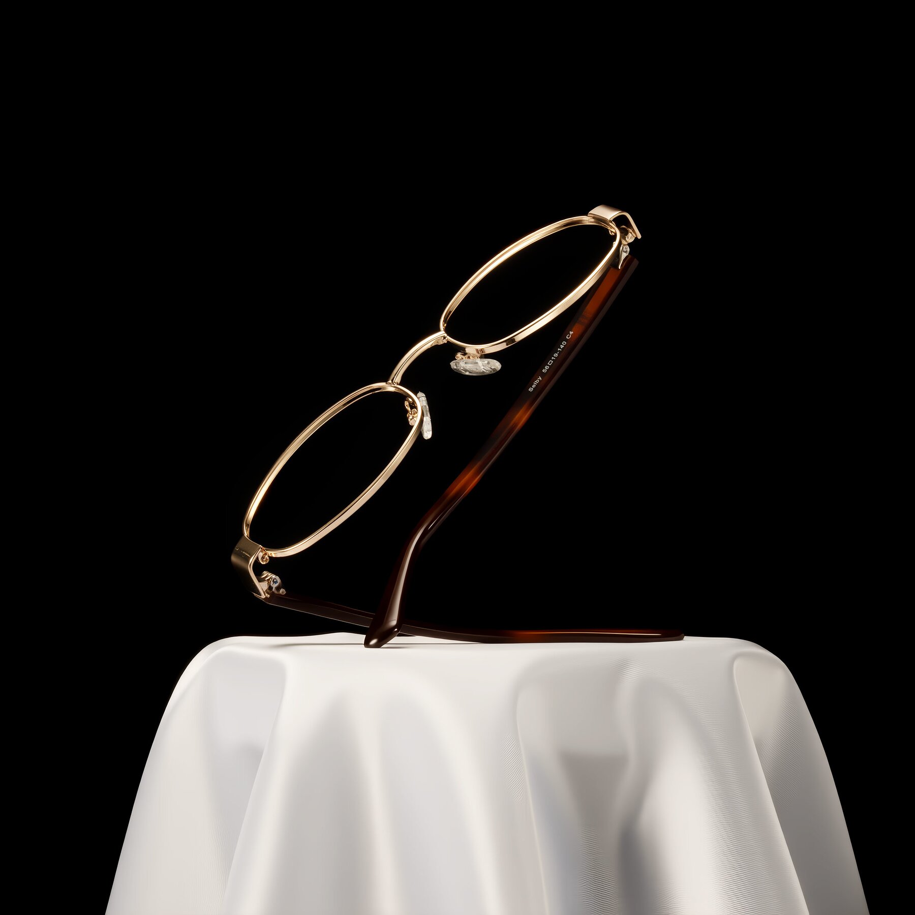 Lifestyle photography #1 of Selby in Gold with Clear Reading Eyeglass Lenses