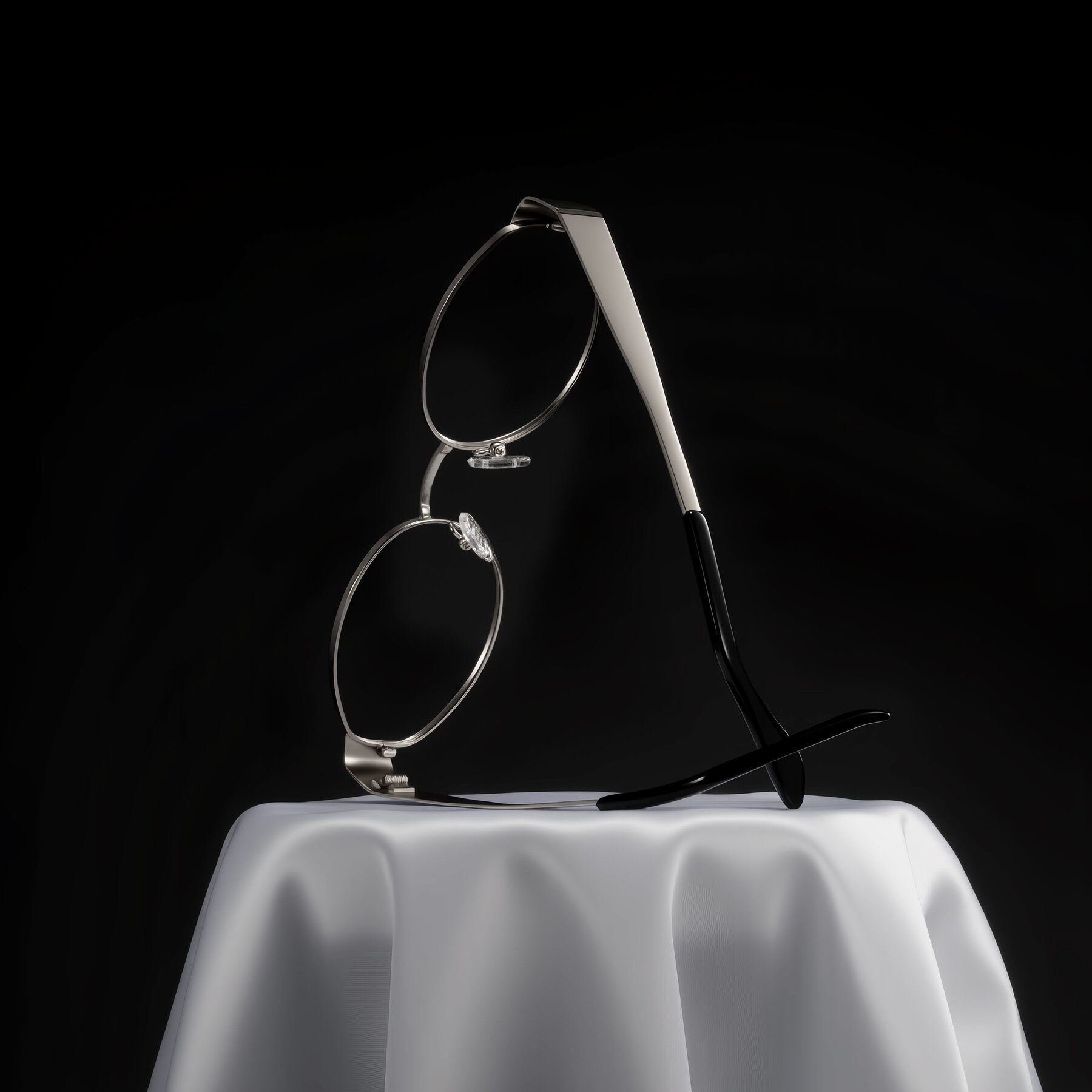 Lifestyle photography #2 of Kadrid in Silver with Clear Blue Light Blocking Lenses