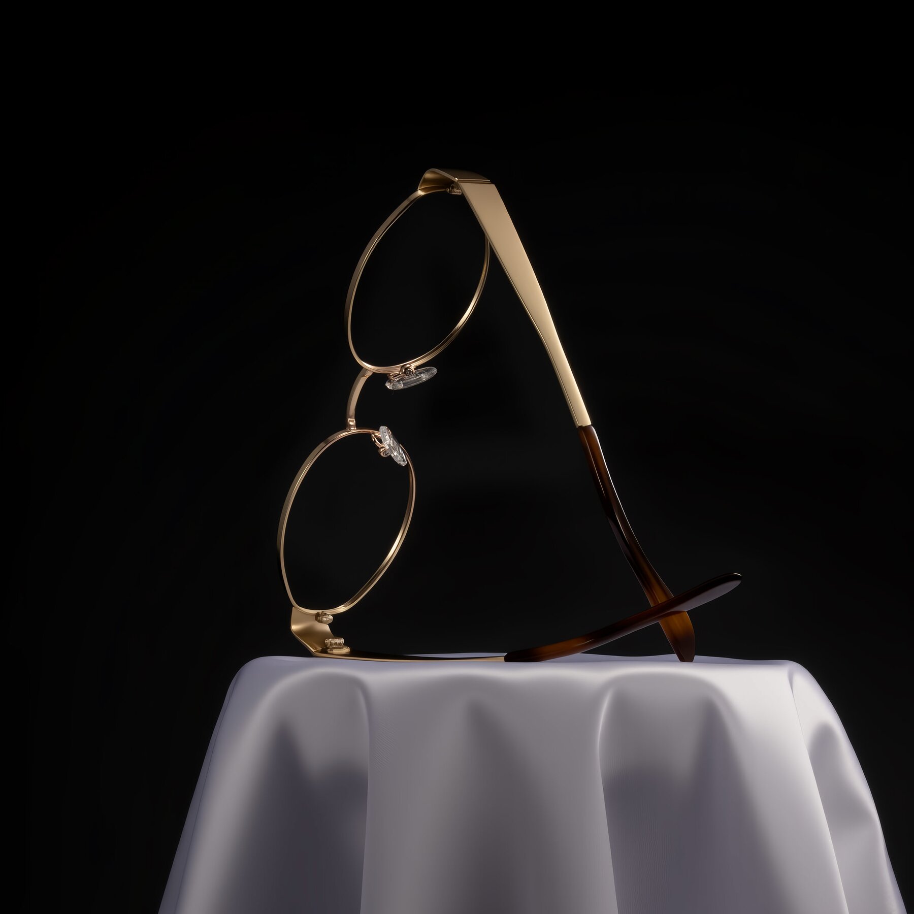 Lifestyle photography #2 of Kadrid in Gold with Clear Reading Eyeglass Lenses