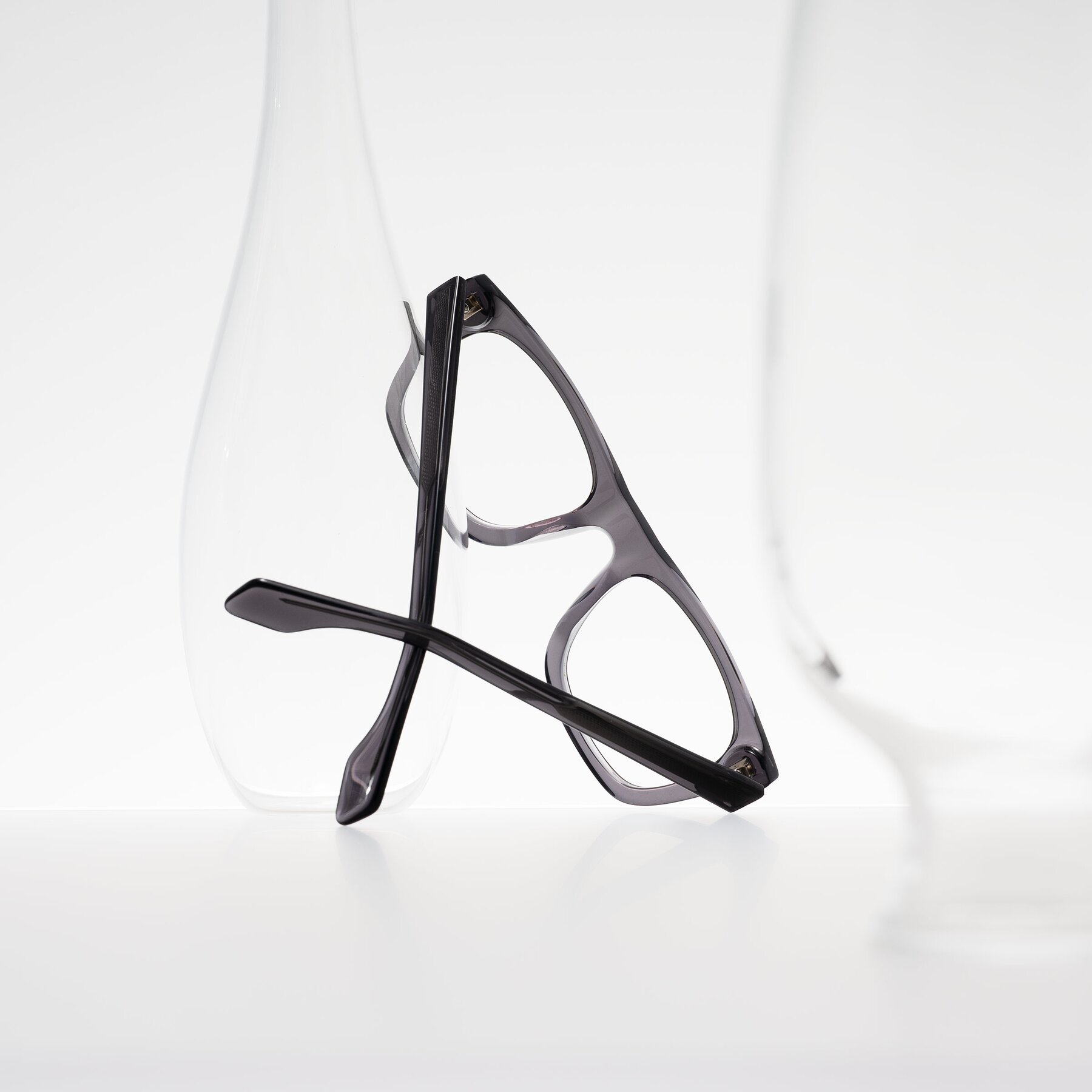 Lifestyle photography #2 of Nesse in Transparent Gray with Clear Eyeglass Lenses
