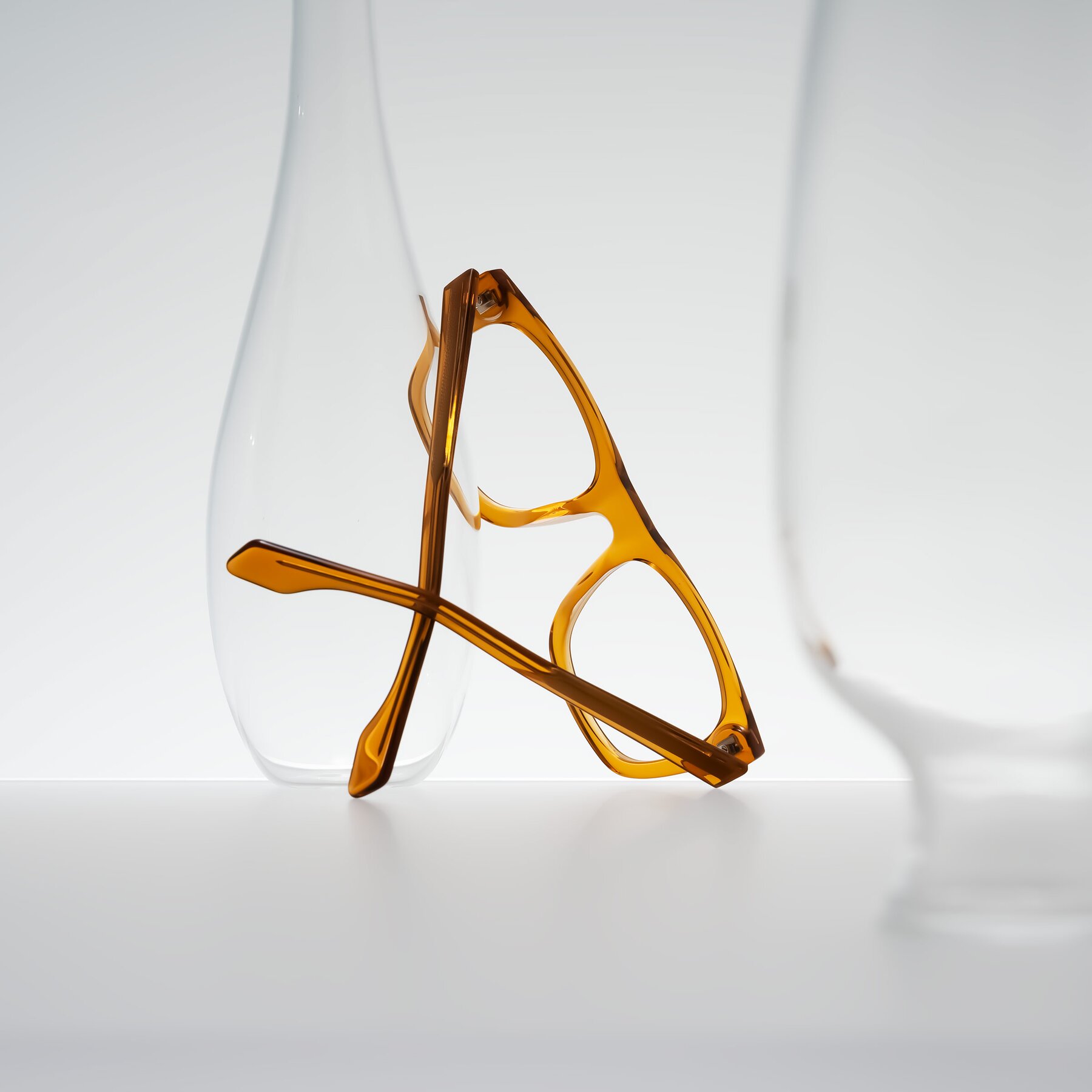 Lifestyle photography #2 of Nesse in Amber with Clear Eyeglass Lenses