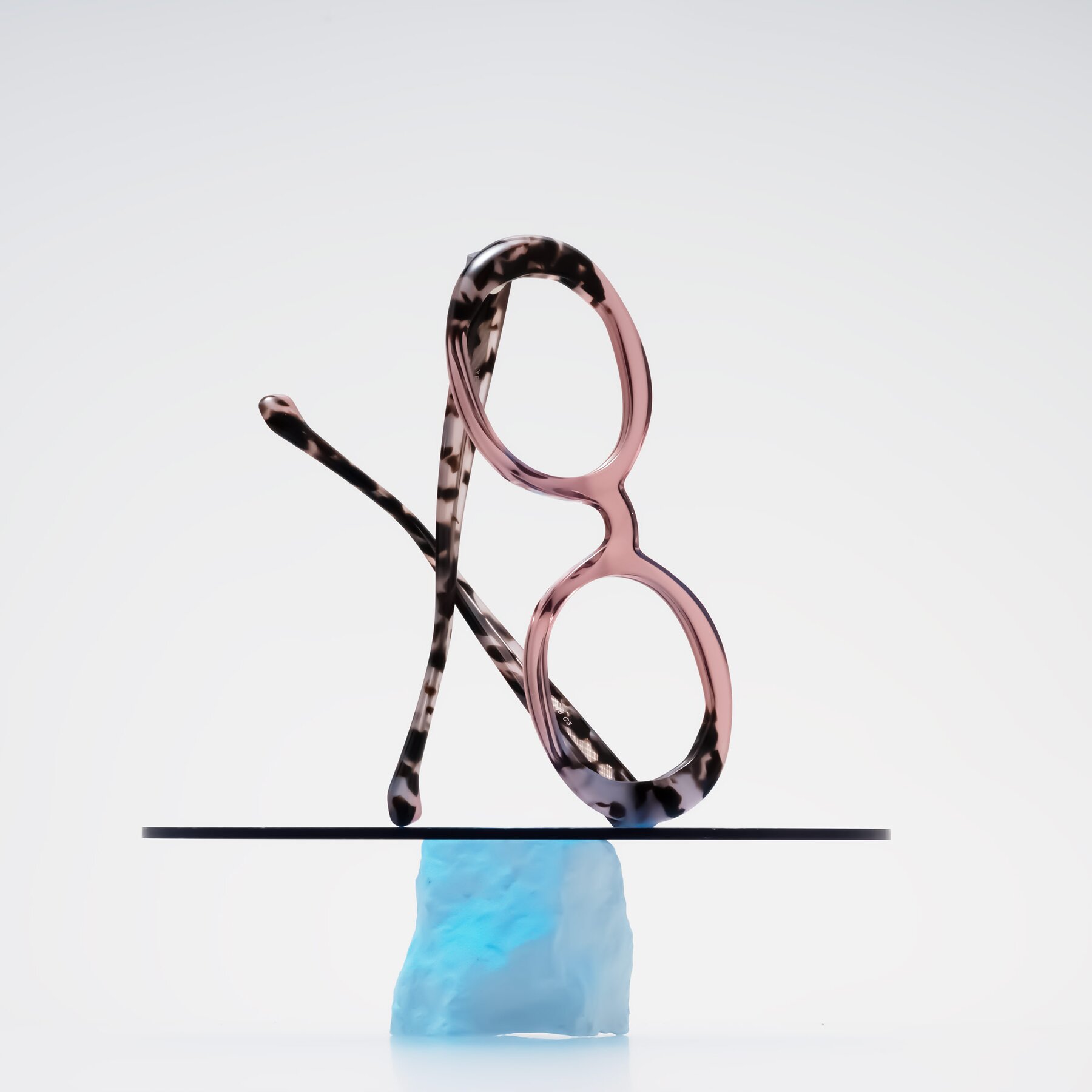 Lifestyle photography #1 of Rao in Pink/Ivory Tortoise with Clear Eyeglass Lenses
