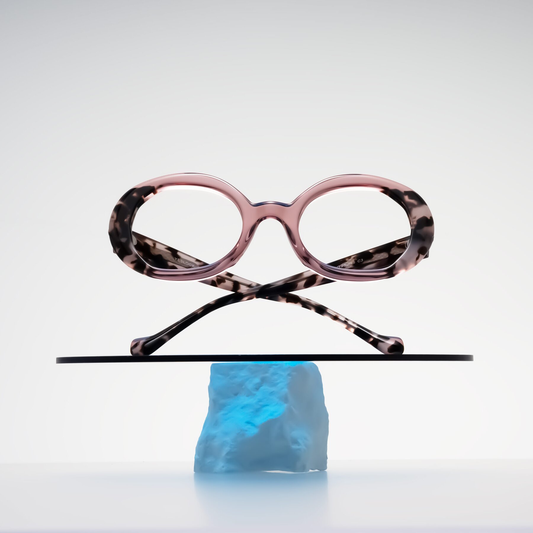 Lifestyle photography #2 of Rao in Pink/Ivory Tortoise with Clear Eyeglass Lenses