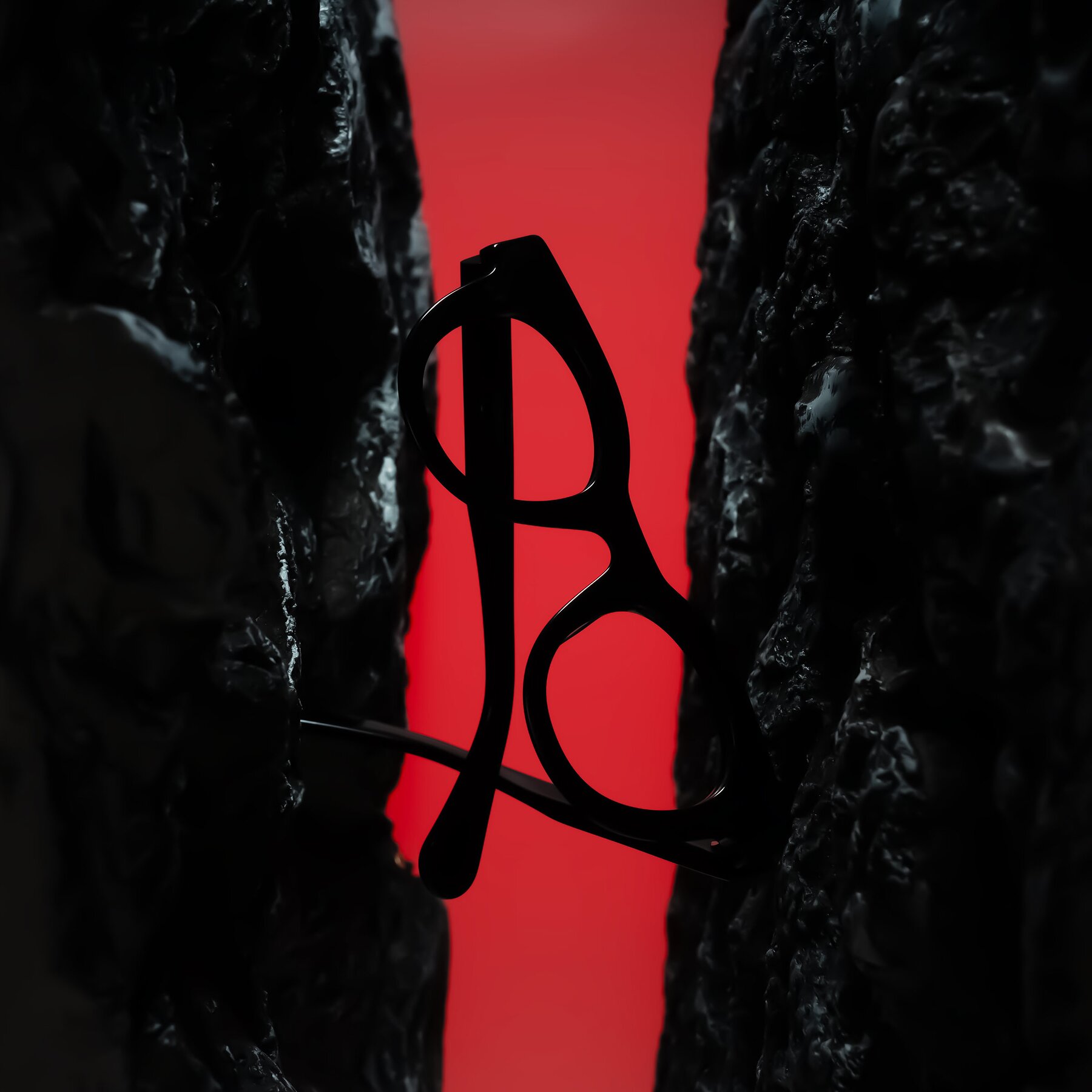 Lifestyle photography #1 of Embracing in Black with Clear Eyeglass Lenses