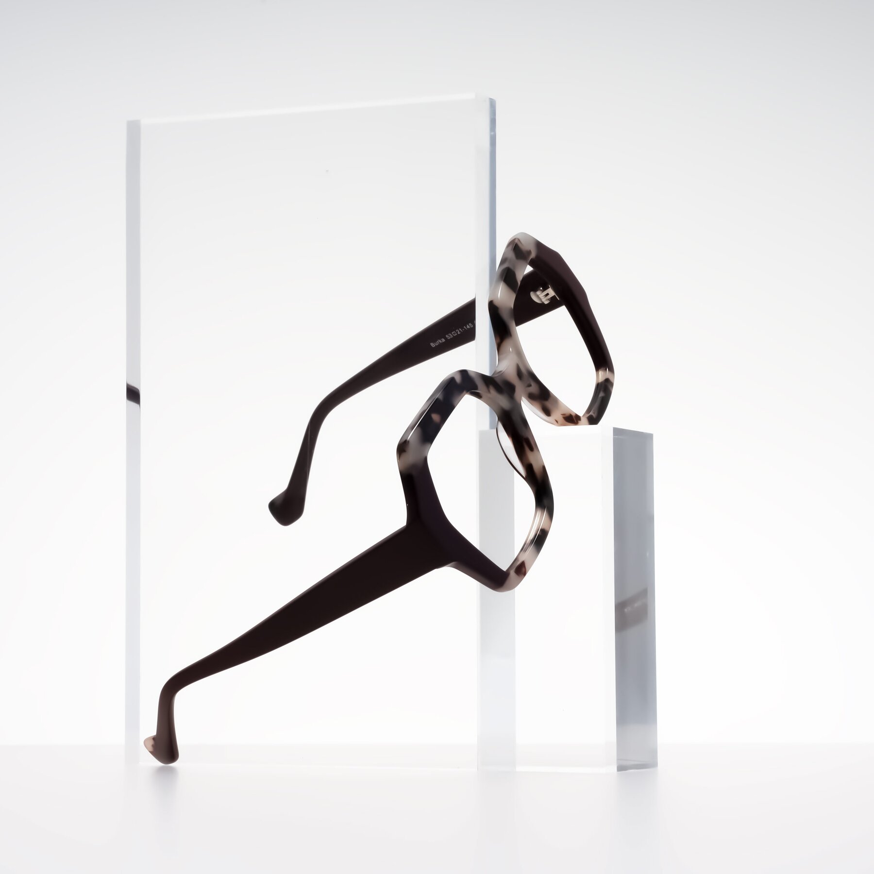 Lifestyle photography #1 of Burka in Ivory Tortoise/Chocolate with Clear Eyeglass Lenses