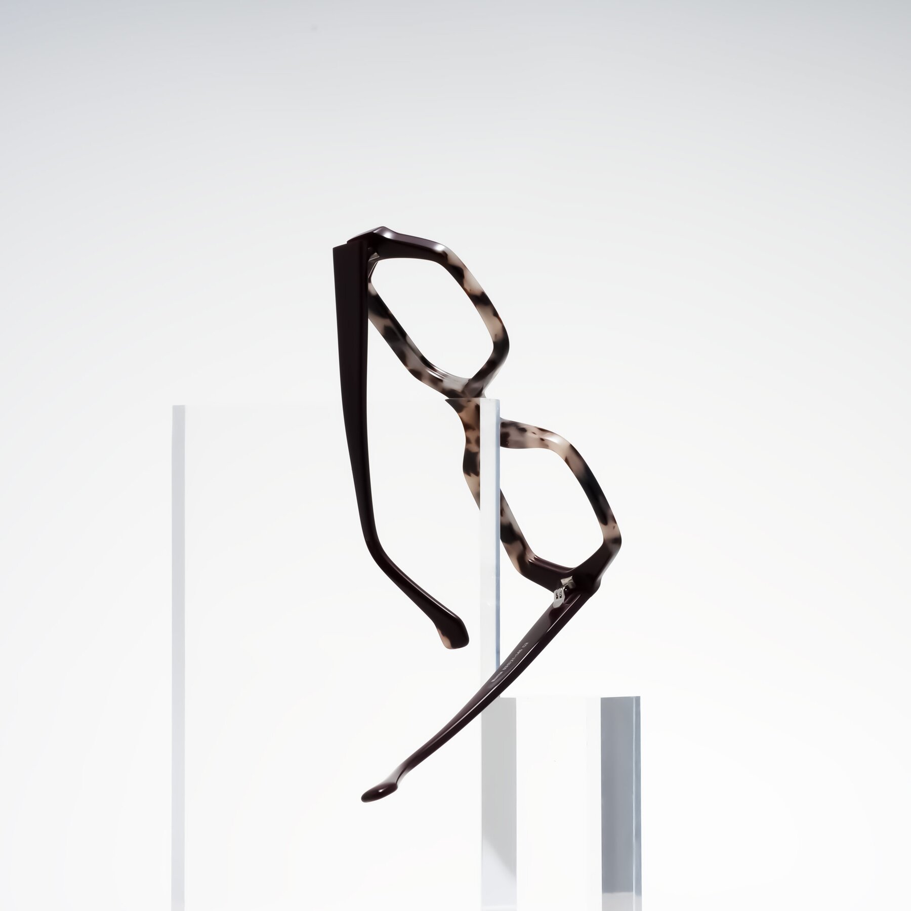 Lifestyle photography #2 of Burka in Ivory Tortoise/Chocolate with Clear Eyeglass Lenses