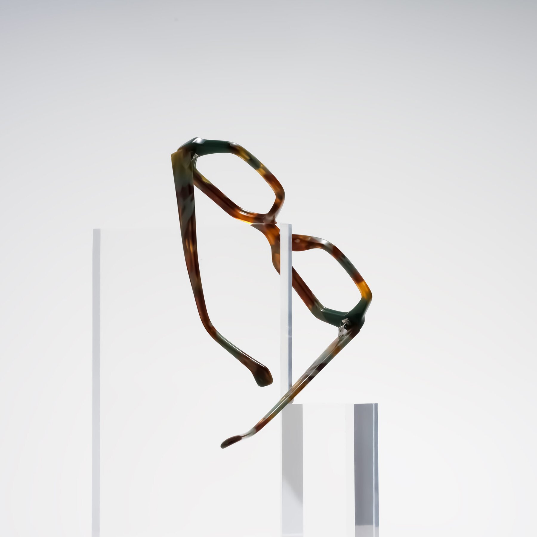 Lifestyle photography #2 of Burka in Tortoise/Green with Clear Eyeglass Lenses