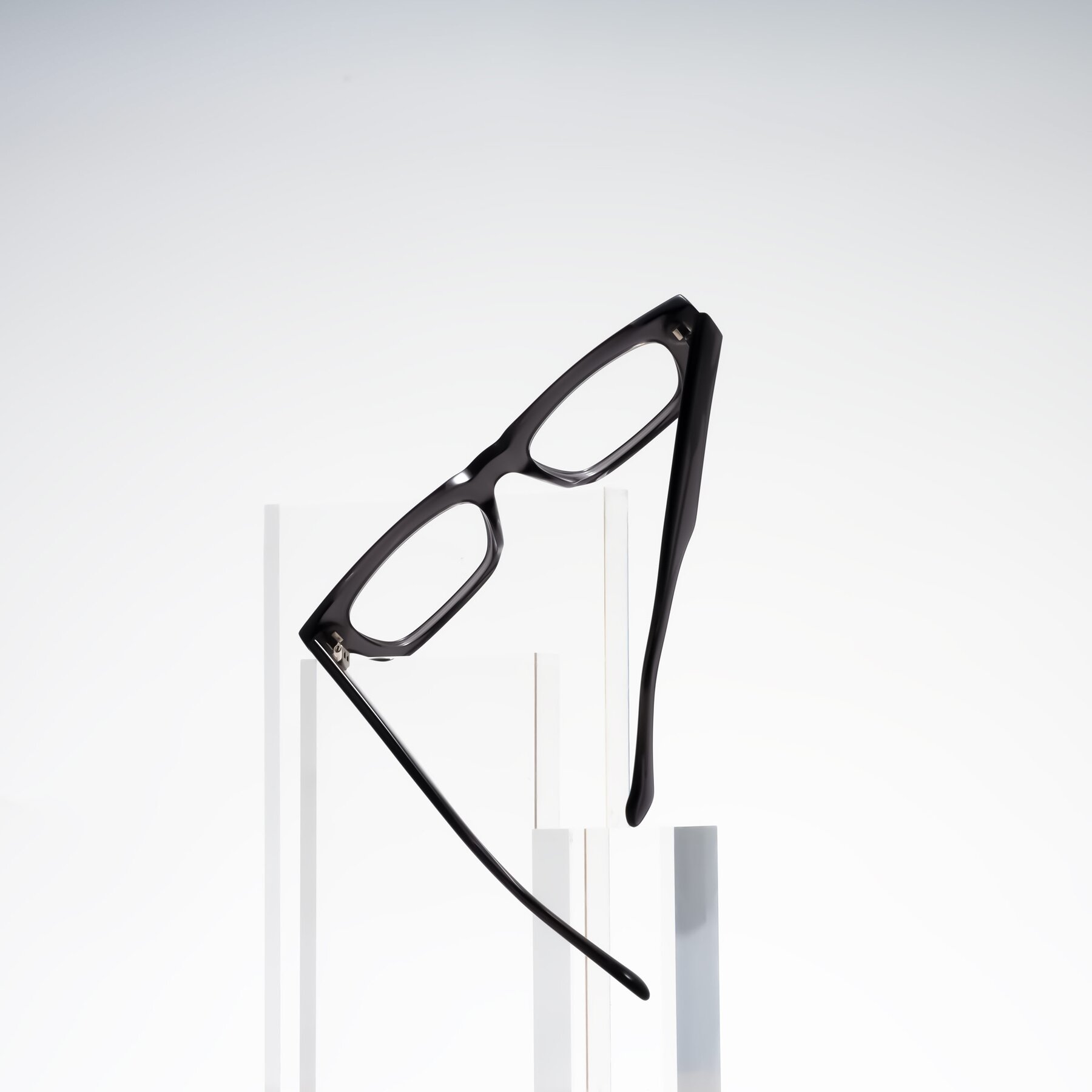 Lifestyle photography #1 of Xallon in Transparent Gray with Clear Eyeglass Lenses