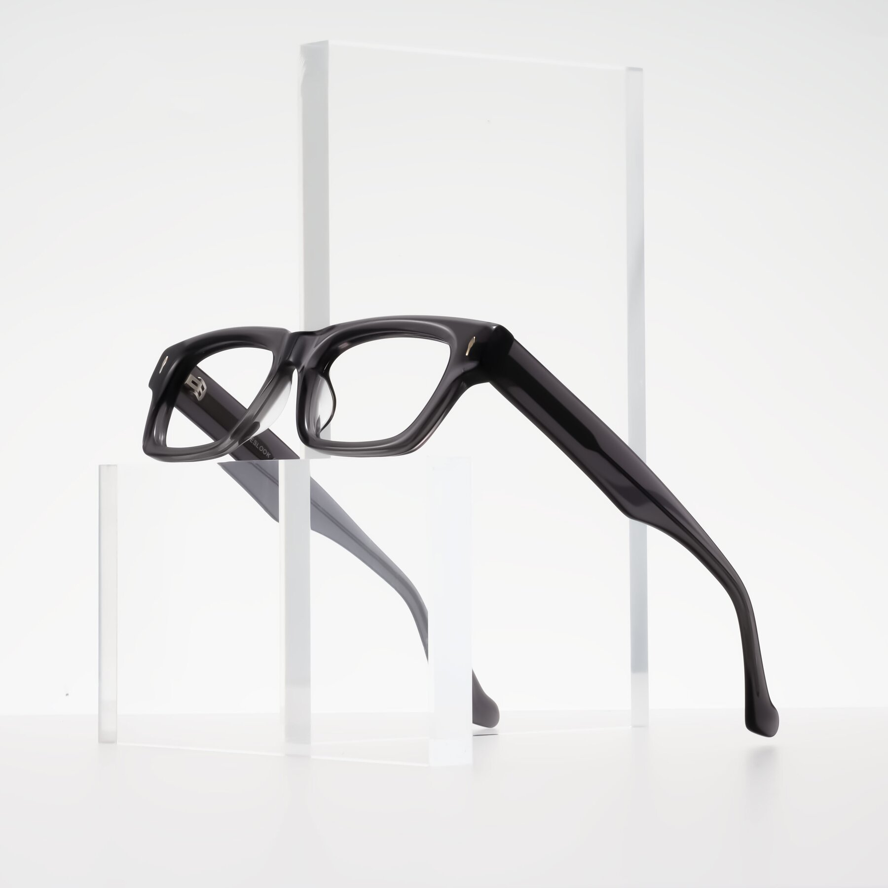 Lifestyle photography #2 of Xallon in Transparent Gray with Clear Eyeglass Lenses