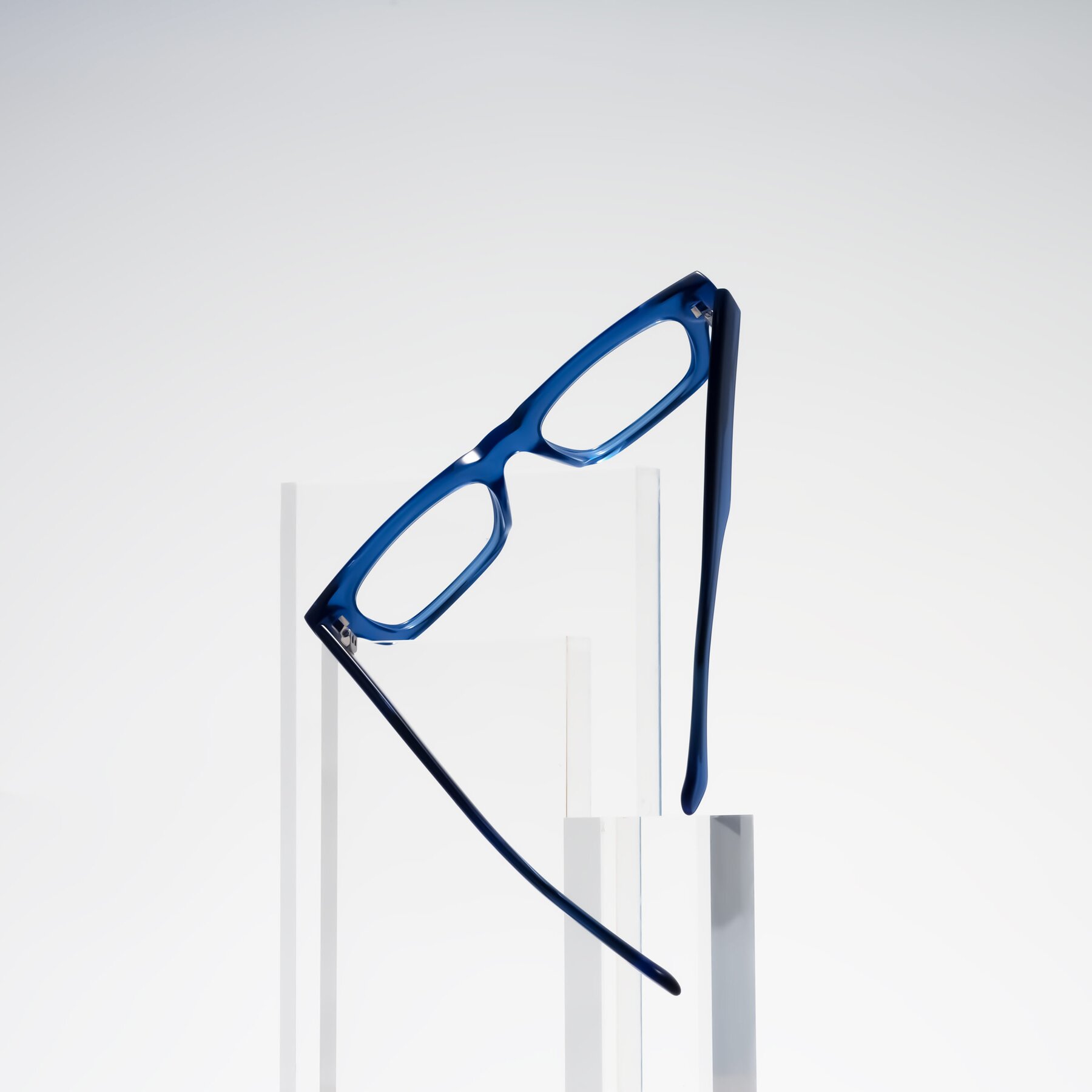 Lifestyle photography #1 of Xallon in Blue with Clear Eyeglass Lenses