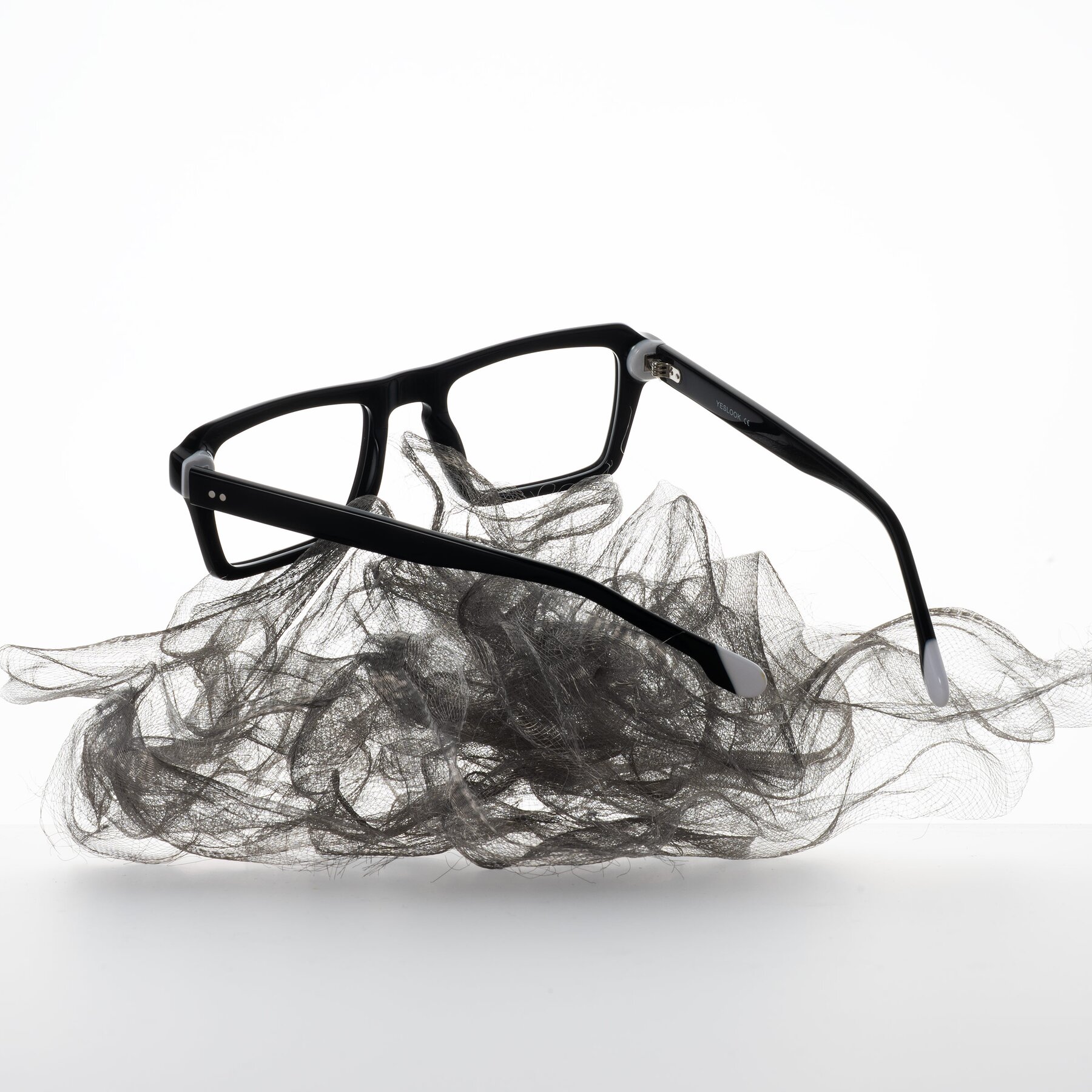 Lifestyle photography #1 of Sloan in Black with Clear Blue Light Blocking Lenses