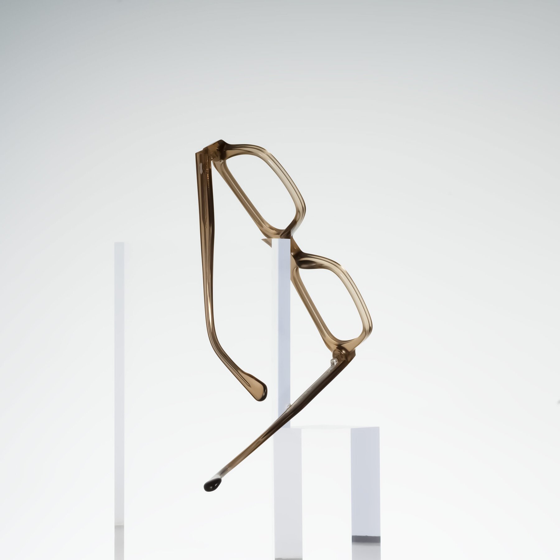 Lifestyle photography #2 of Harper in Champagne with Clear Reading Eyeglass Lenses