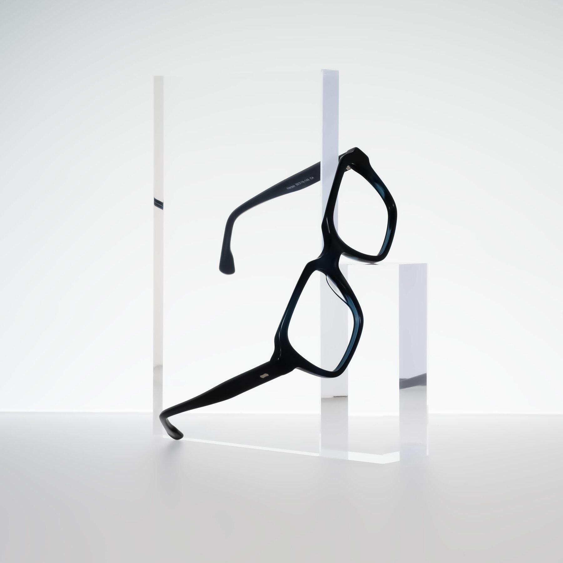 Lifestyle photography #1 of Harper in Dark Blue Striped with Clear Reading Eyeglass Lenses