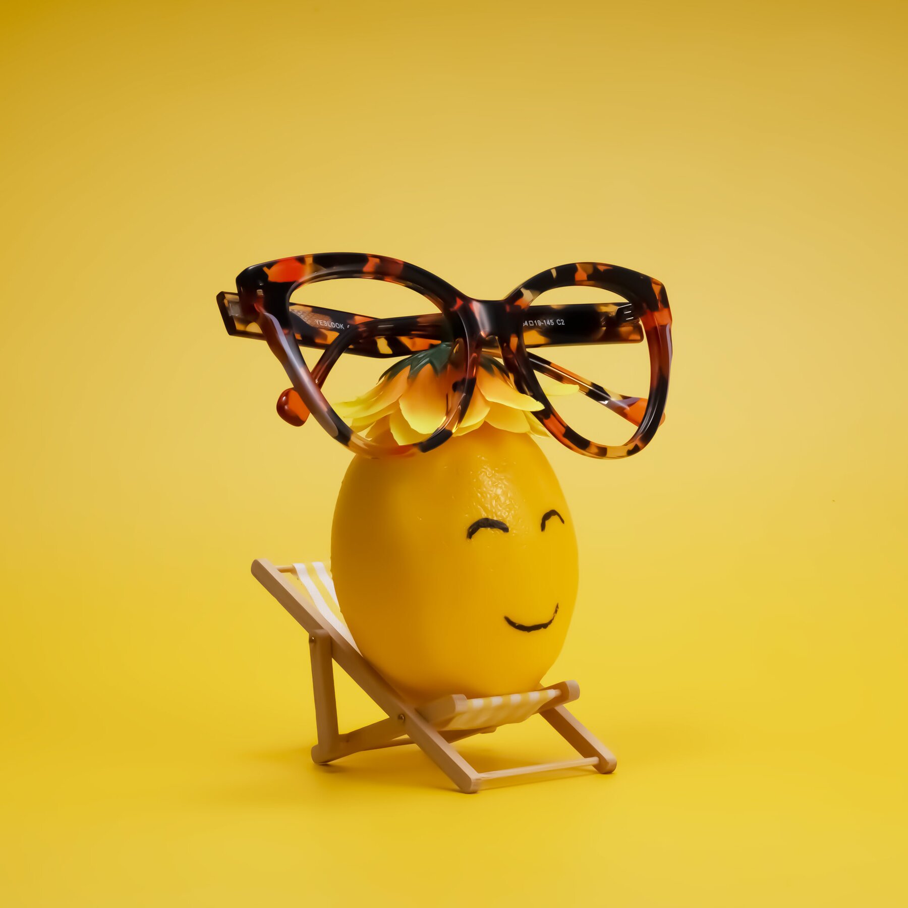 Lifestyle photography #1 of Yalkin in Orange Tortoise with Clear Eyeglass Lenses