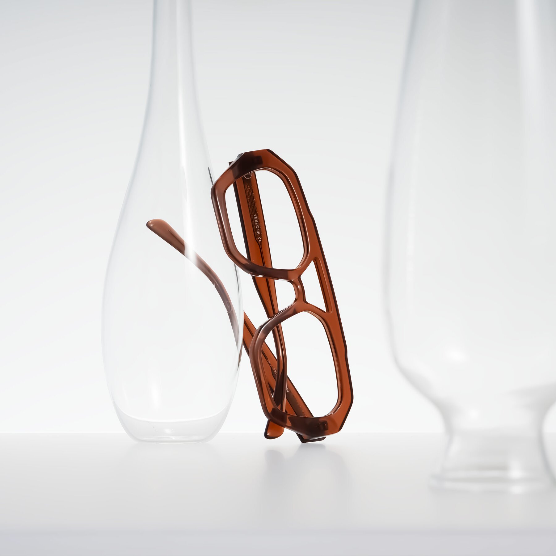Lifestyle photography #1 of Silva in Brown with Clear Eyeglass Lenses
