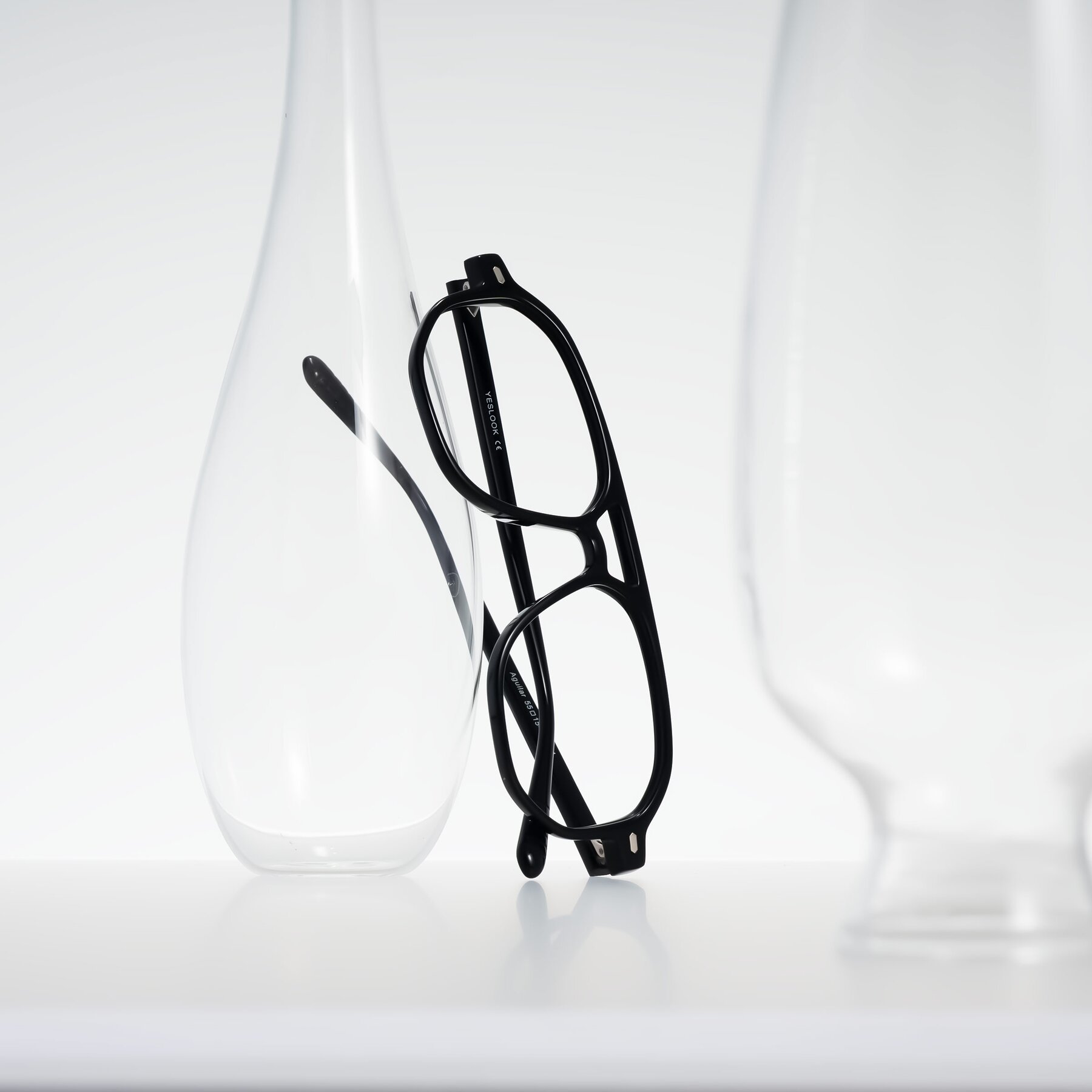 Lifestyle photography #1 of Aguilar in Black with Clear Eyeglass Lenses