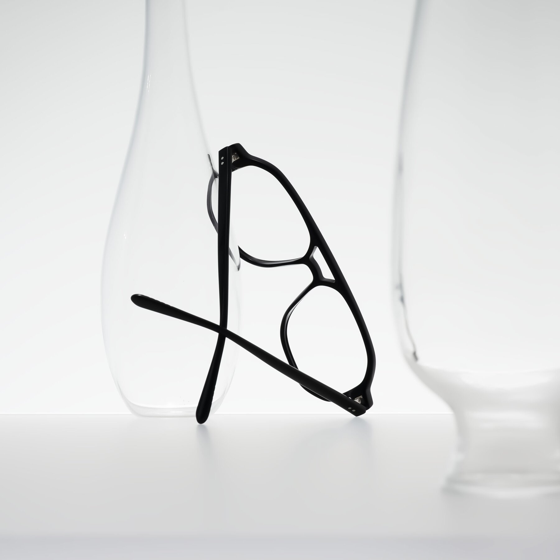 Lifestyle photography #2 of Aguilar in Black with Clear Eyeglass Lenses
