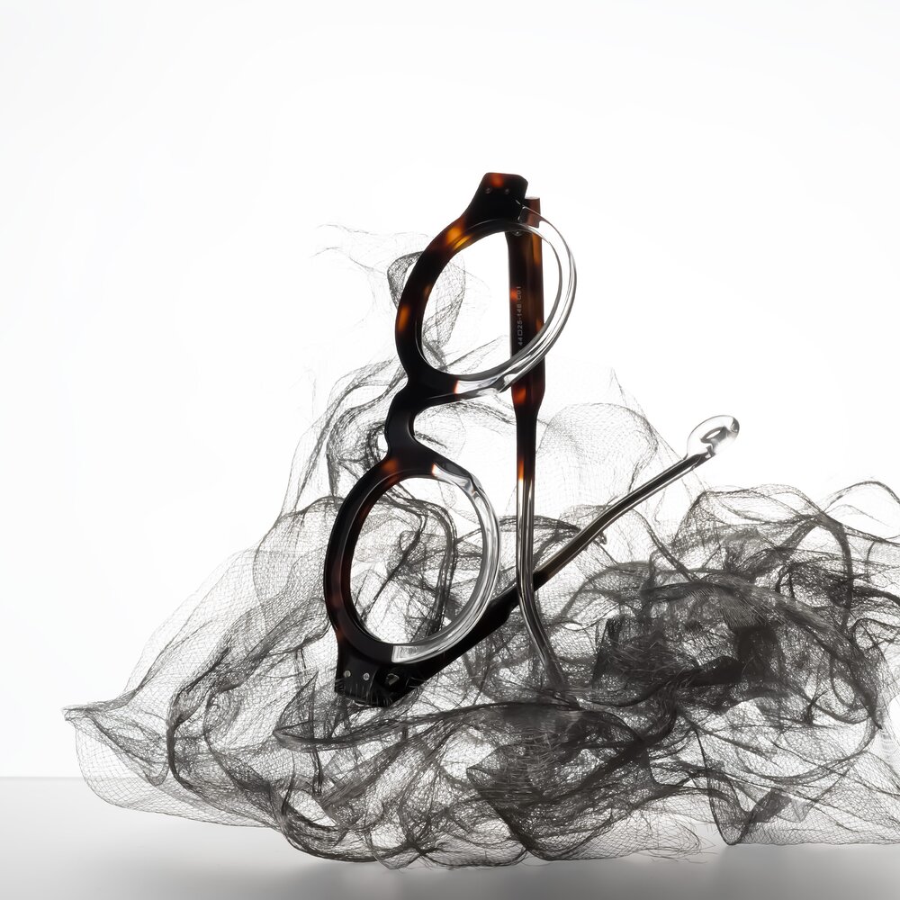 Tortoise/Clear Retro-Vintage Acetate Round Eyeglasses