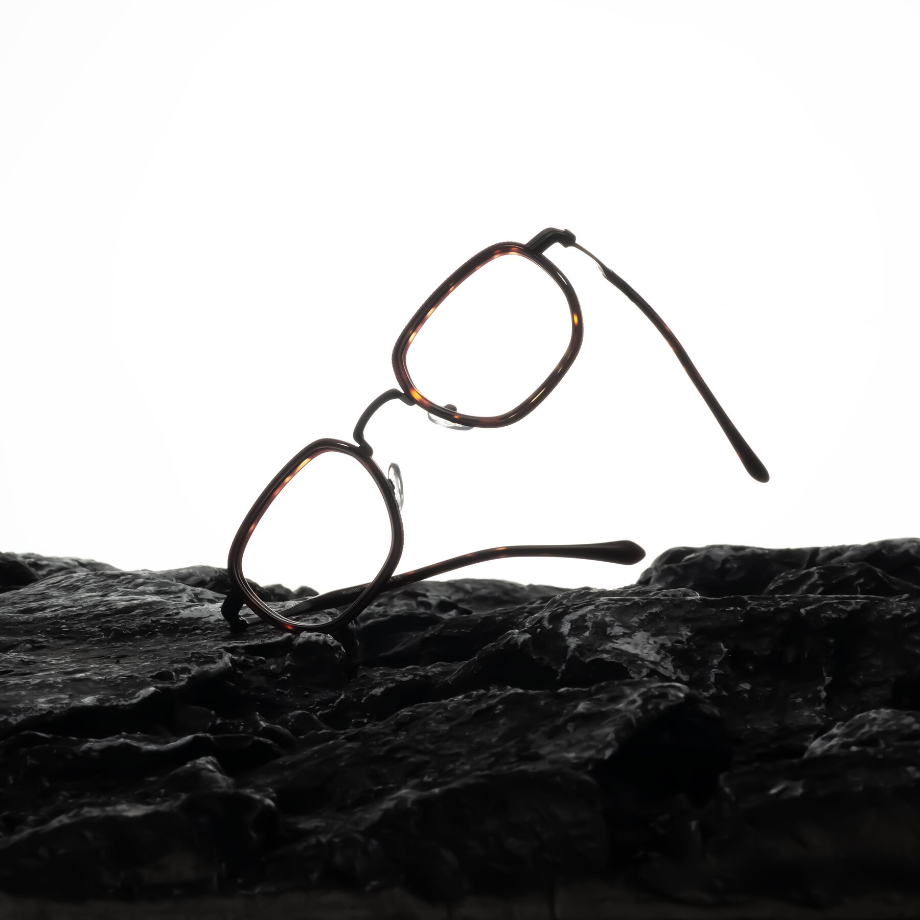 Lifestyle photography #2 of Hunter in Matte Black/Tortoise with Clear Eyeglass Lenses