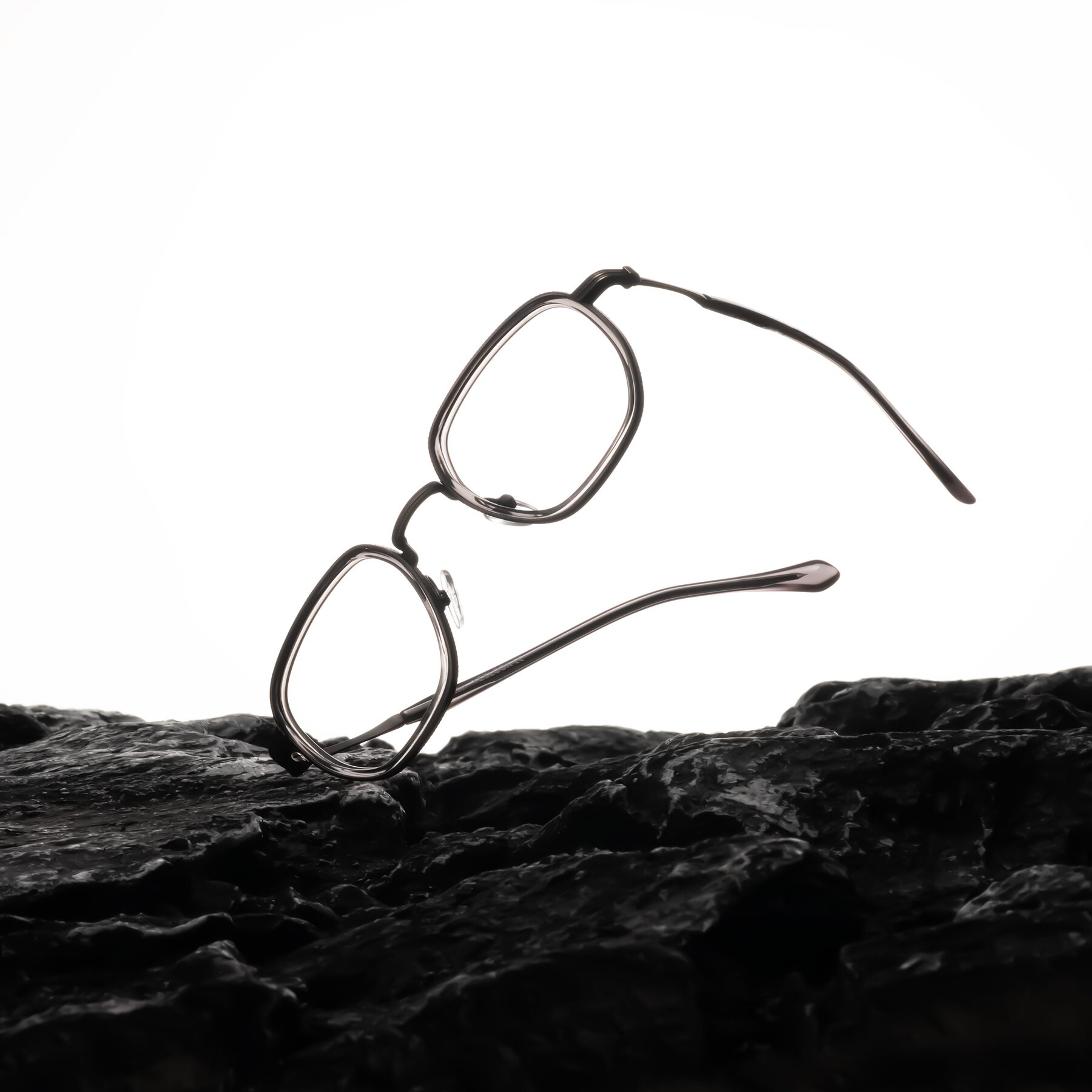 Lifestyle photography #2 of Hunter in Gunmetal/Gray with Clear Eyeglass Lenses